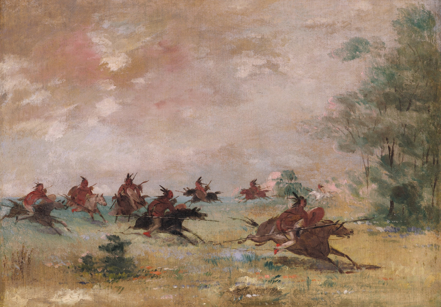 Comanche War Party, Mounted on Wild Horses
