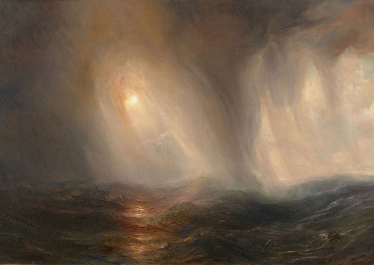 Effet de lumière au cœur d’une tempête en mer