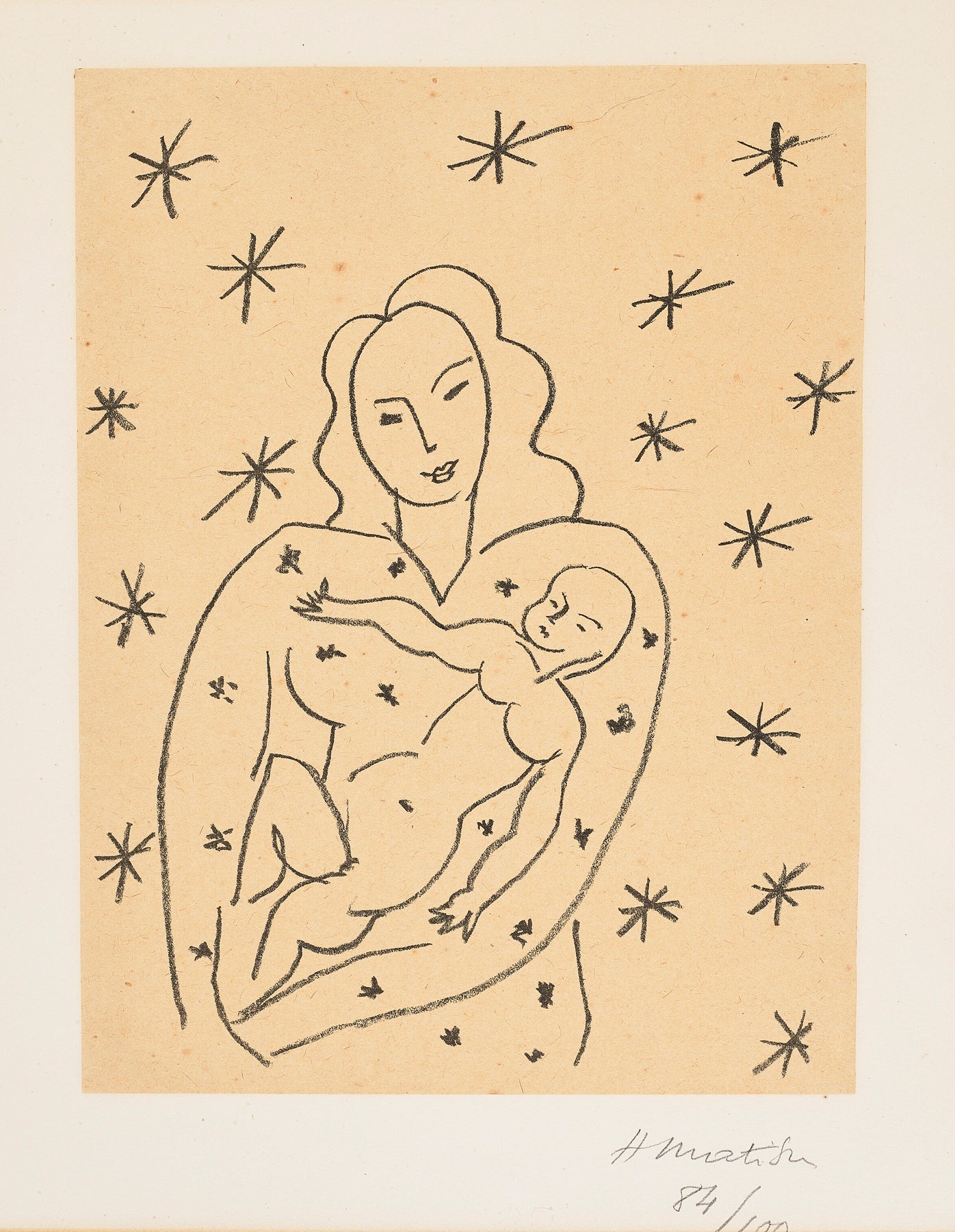 Vierge et Enfant sur Fond Étoilé