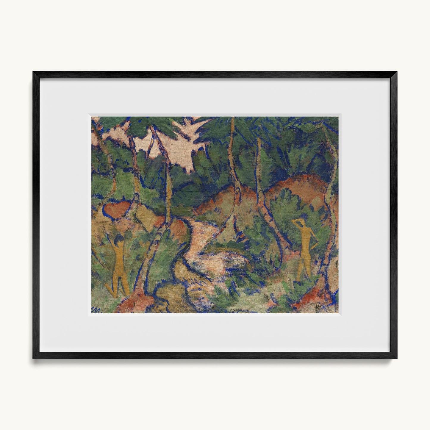 Badende in Landschaft