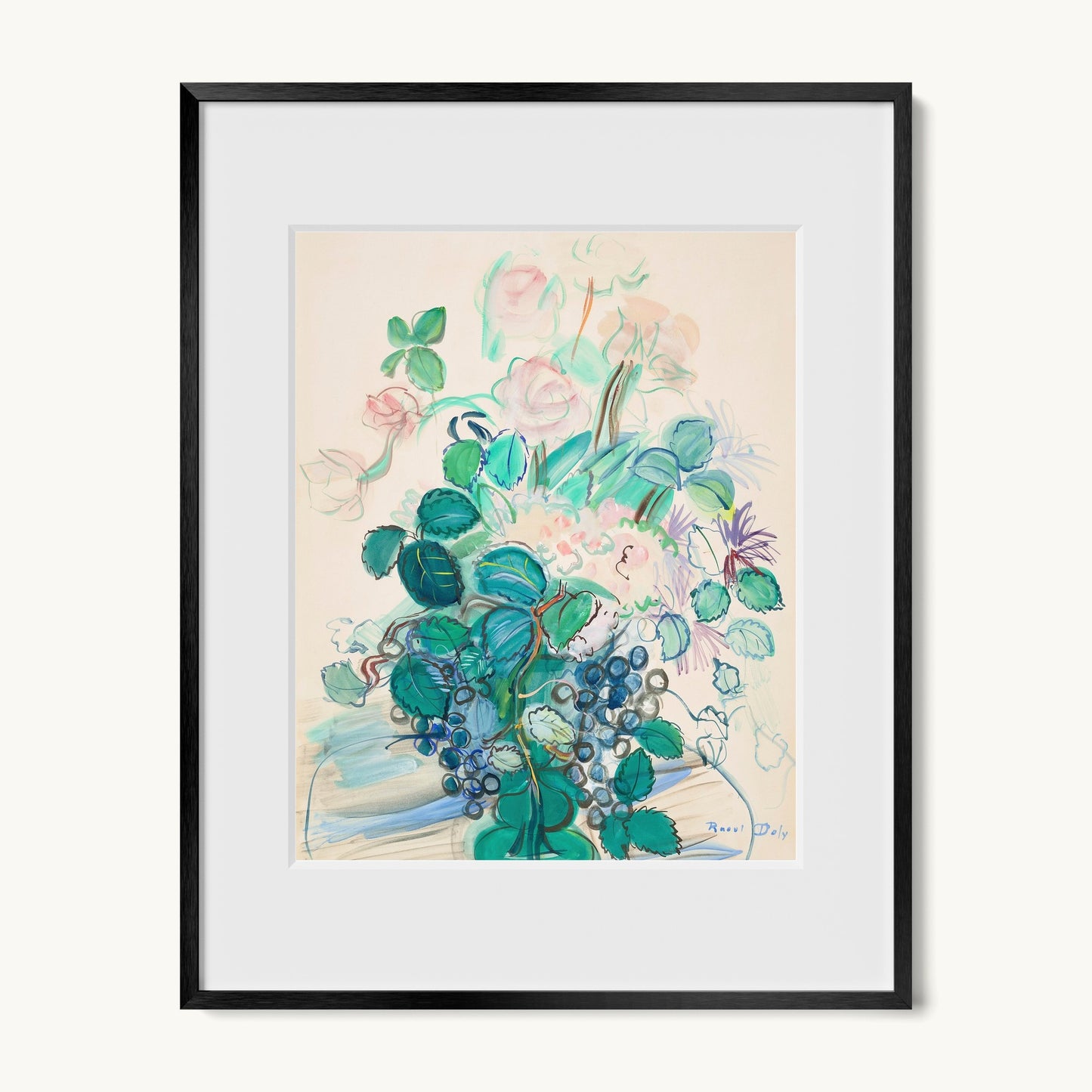 Bouquet à la grappe et aux roses