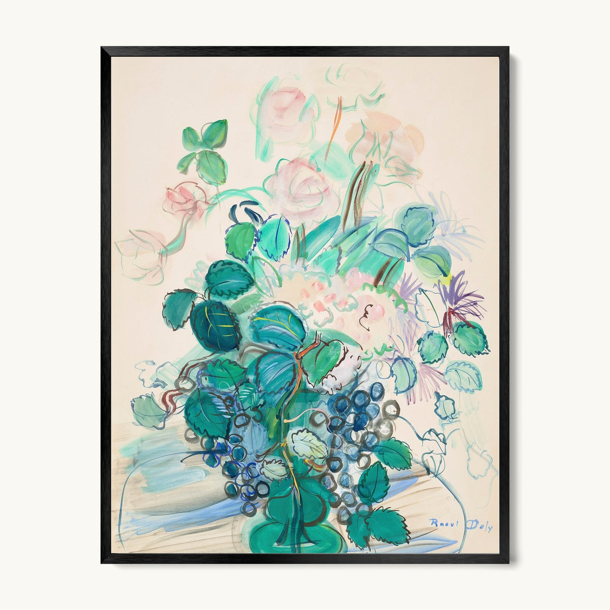 Bouquet à la grappe et aux roses