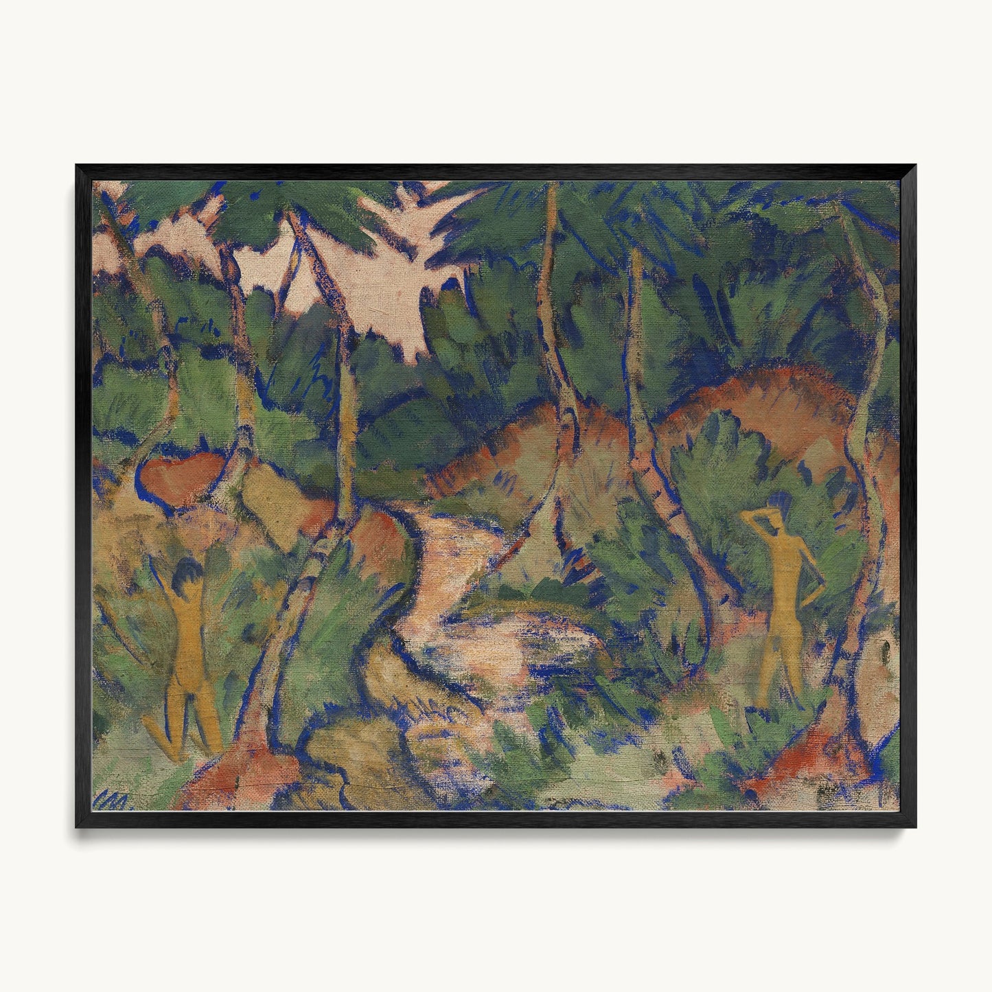 Badende in Landschaft