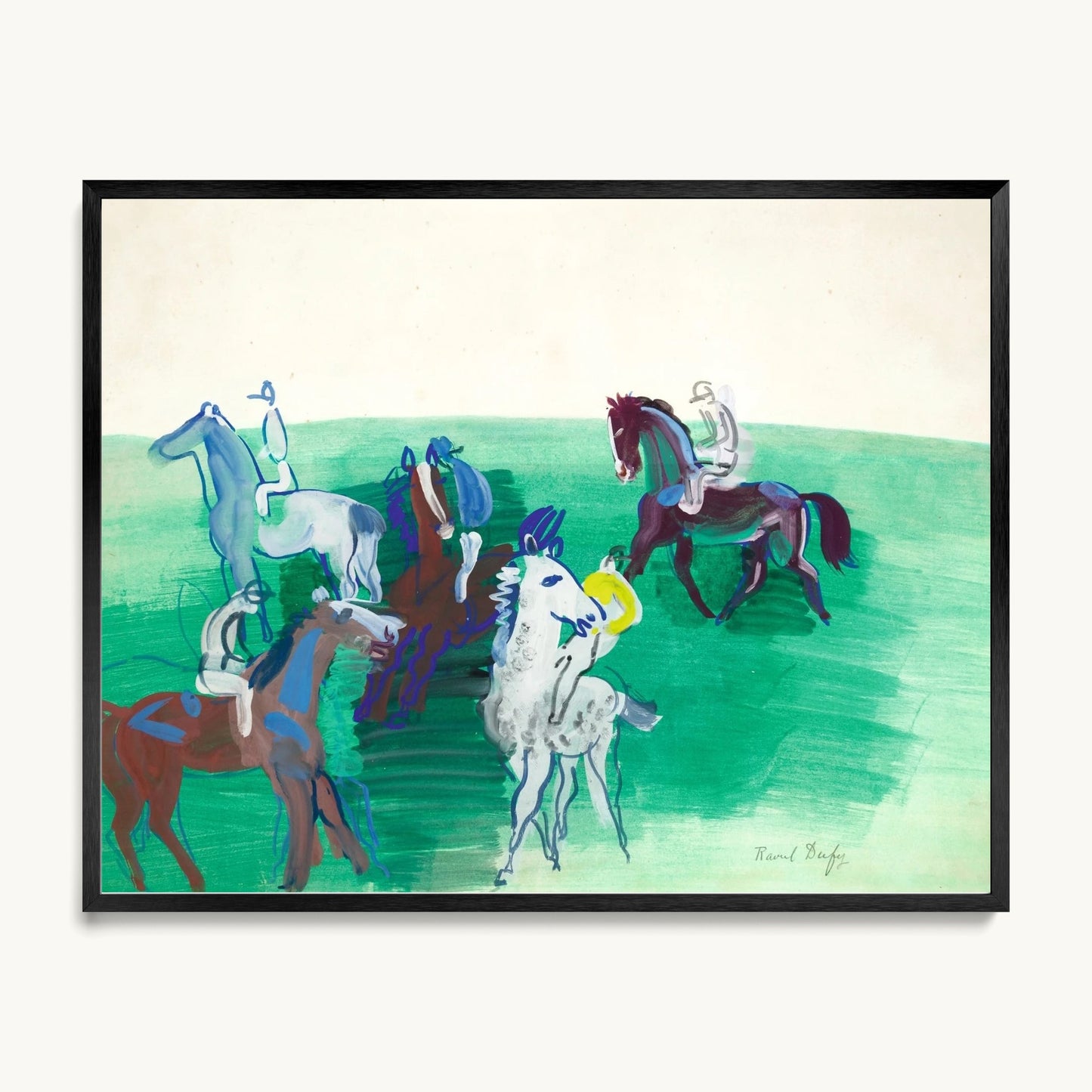 Chevaux et jockeys