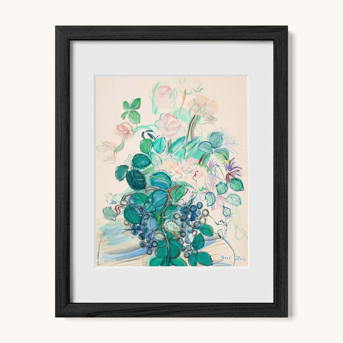 Bouquet à la grappe et aux roses