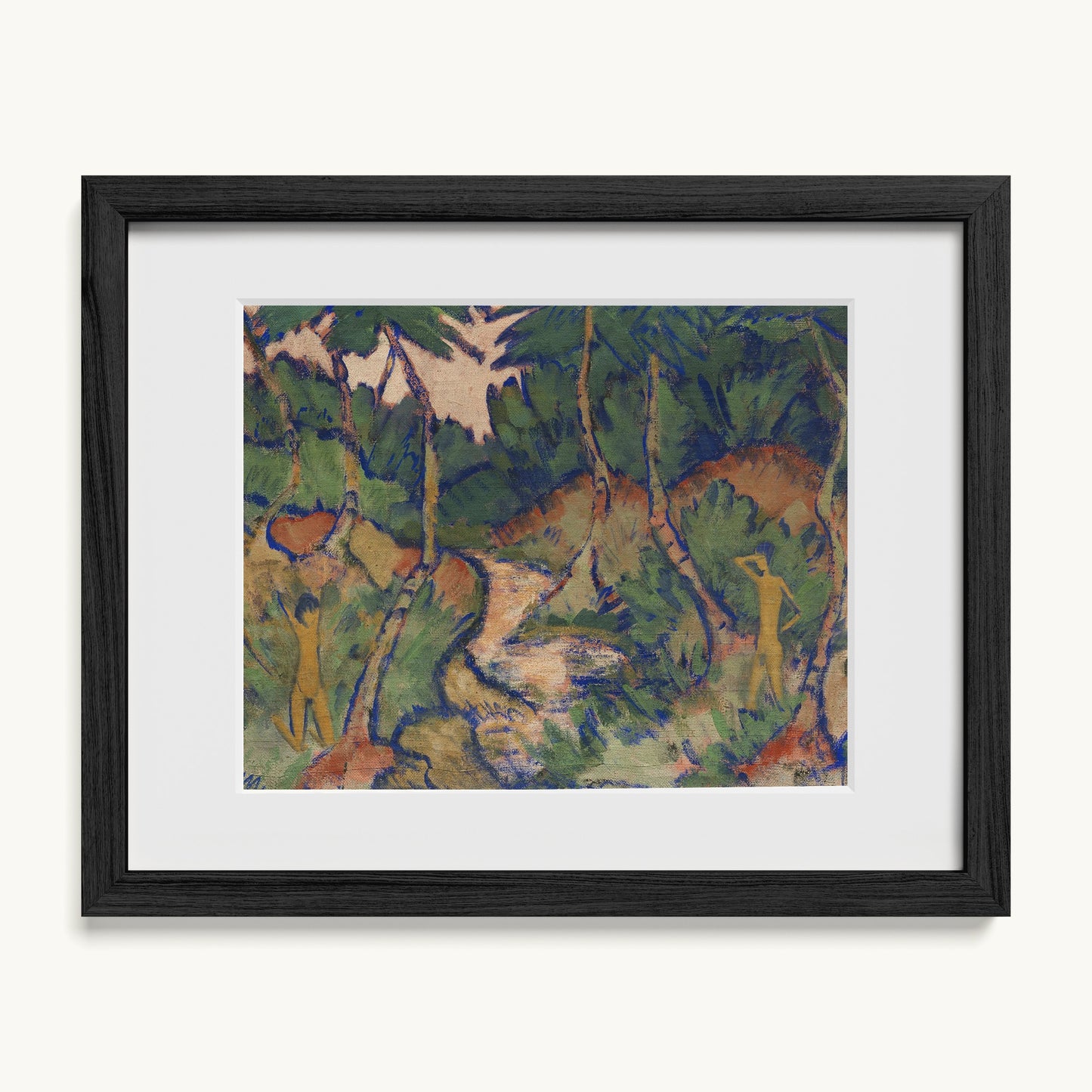 Badende in Landschaft