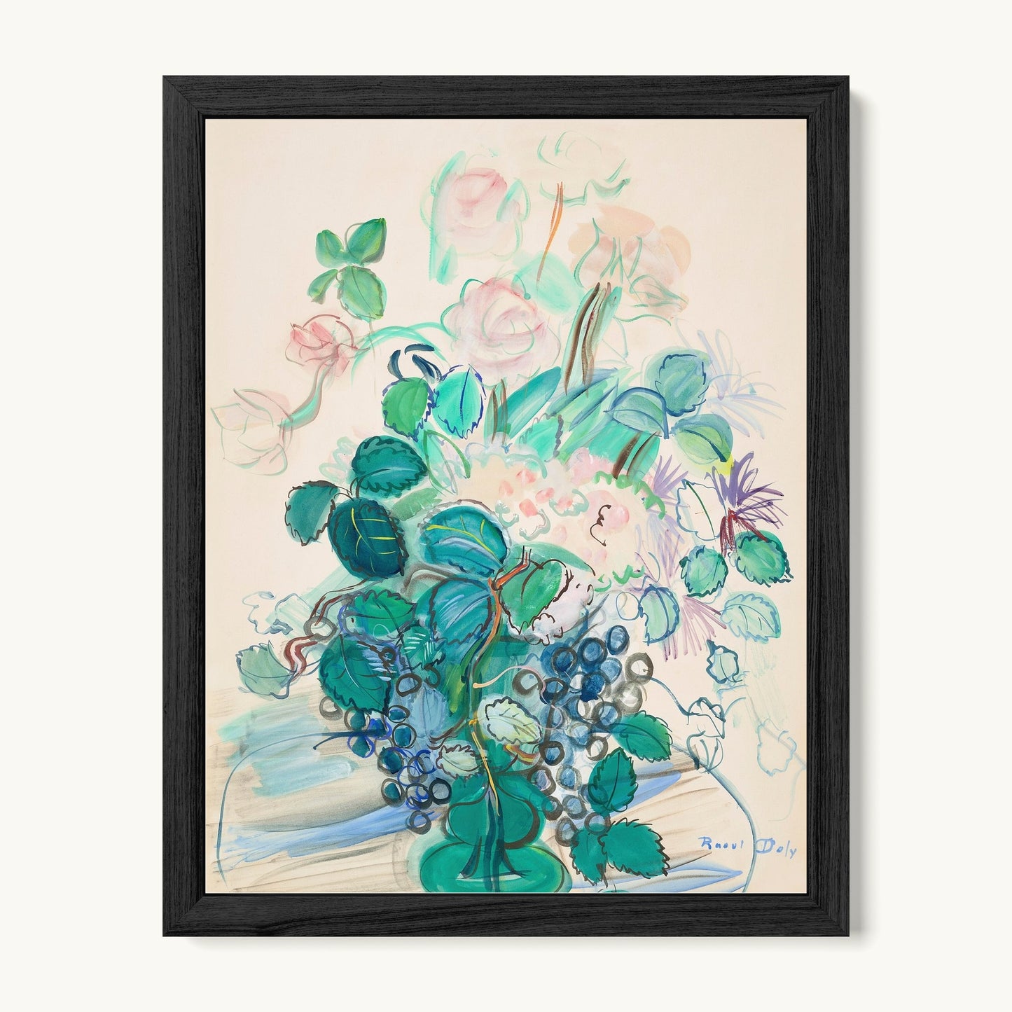 Bouquet à la grappe et aux roses