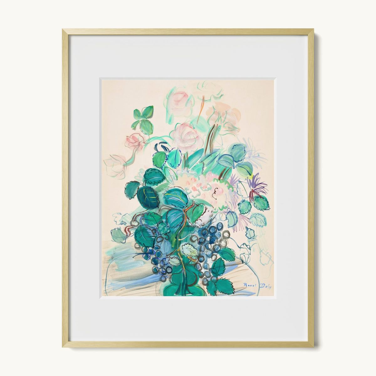 Bouquet à la grappe et aux roses