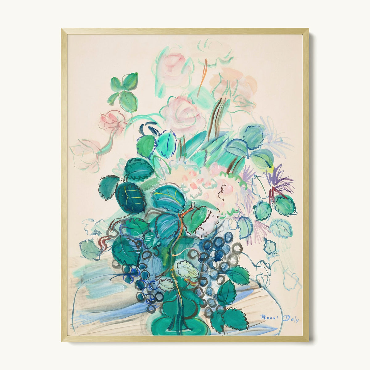 Bouquet à la grappe et aux roses