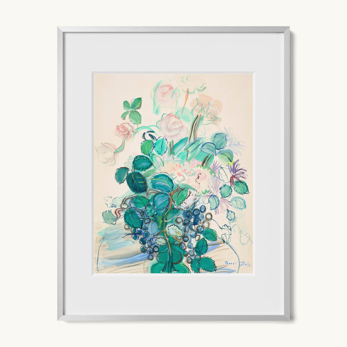 Bouquet à la grappe et aux roses