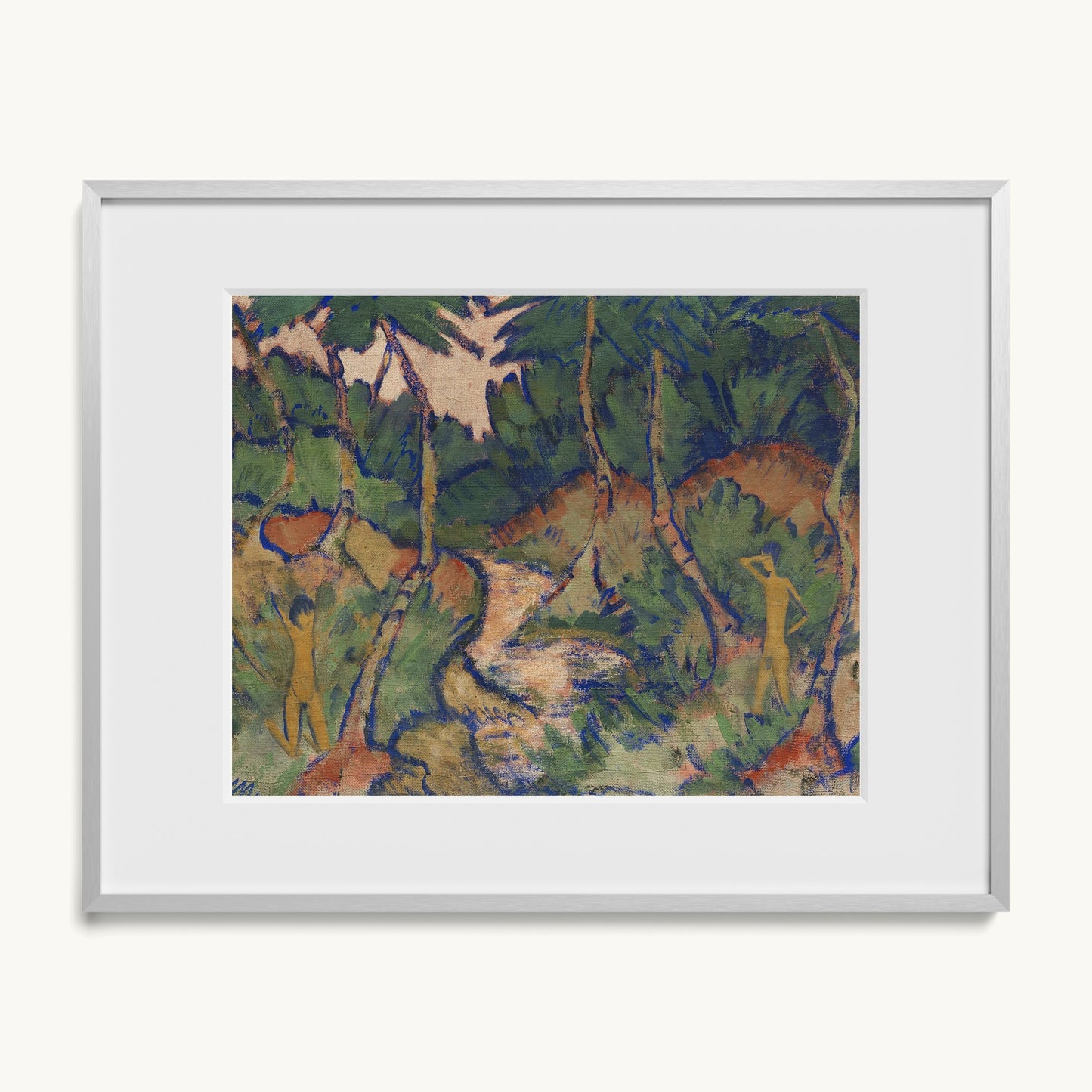 Badende in Landschaft