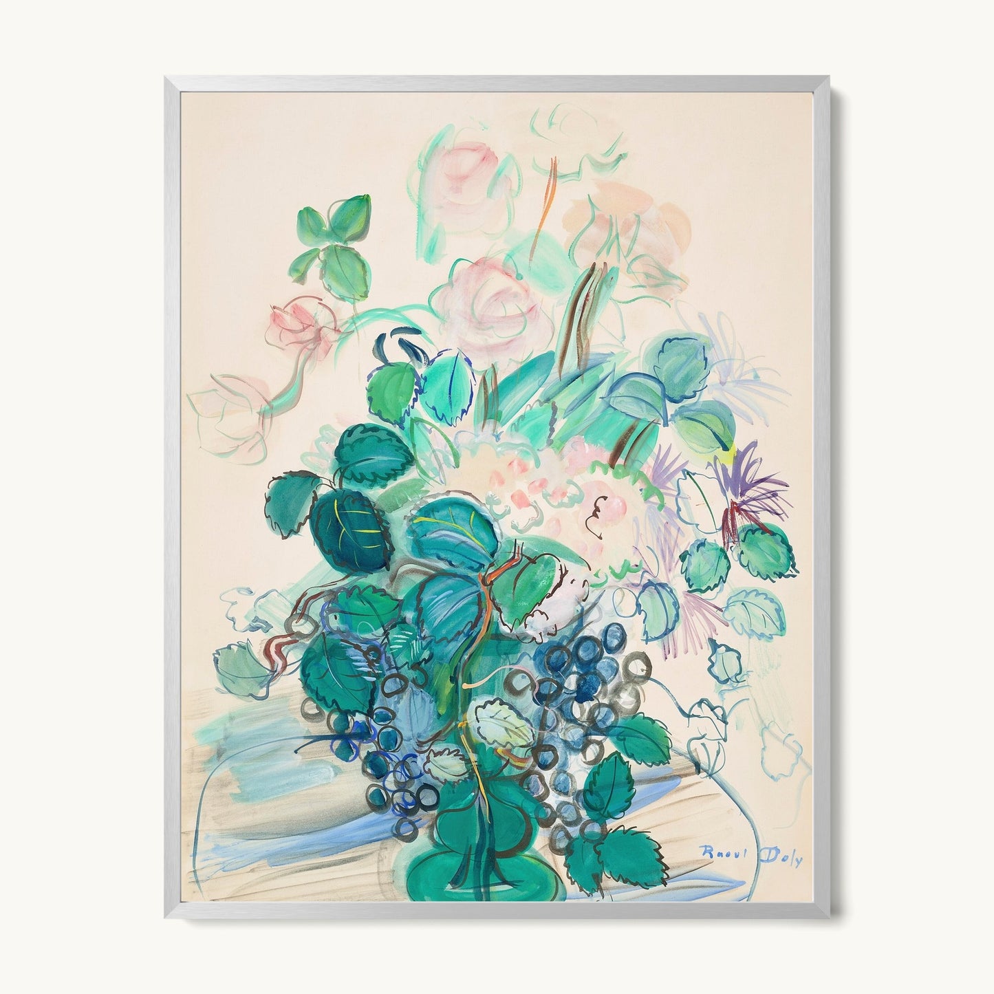 Bouquet à la grappe et aux roses