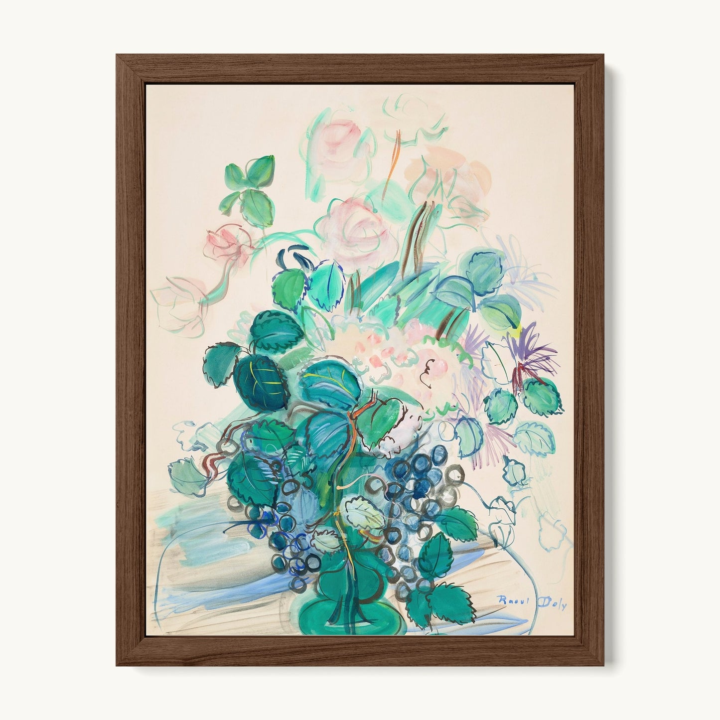Bouquet à la grappe et aux roses