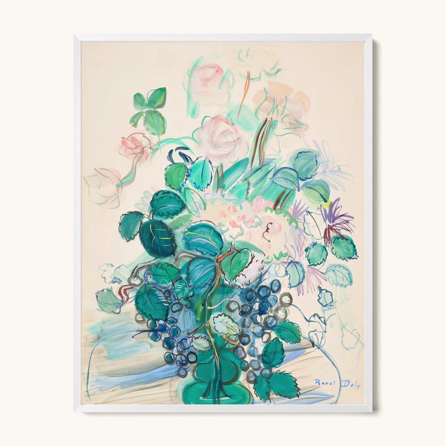 Bouquet à la grappe et aux roses