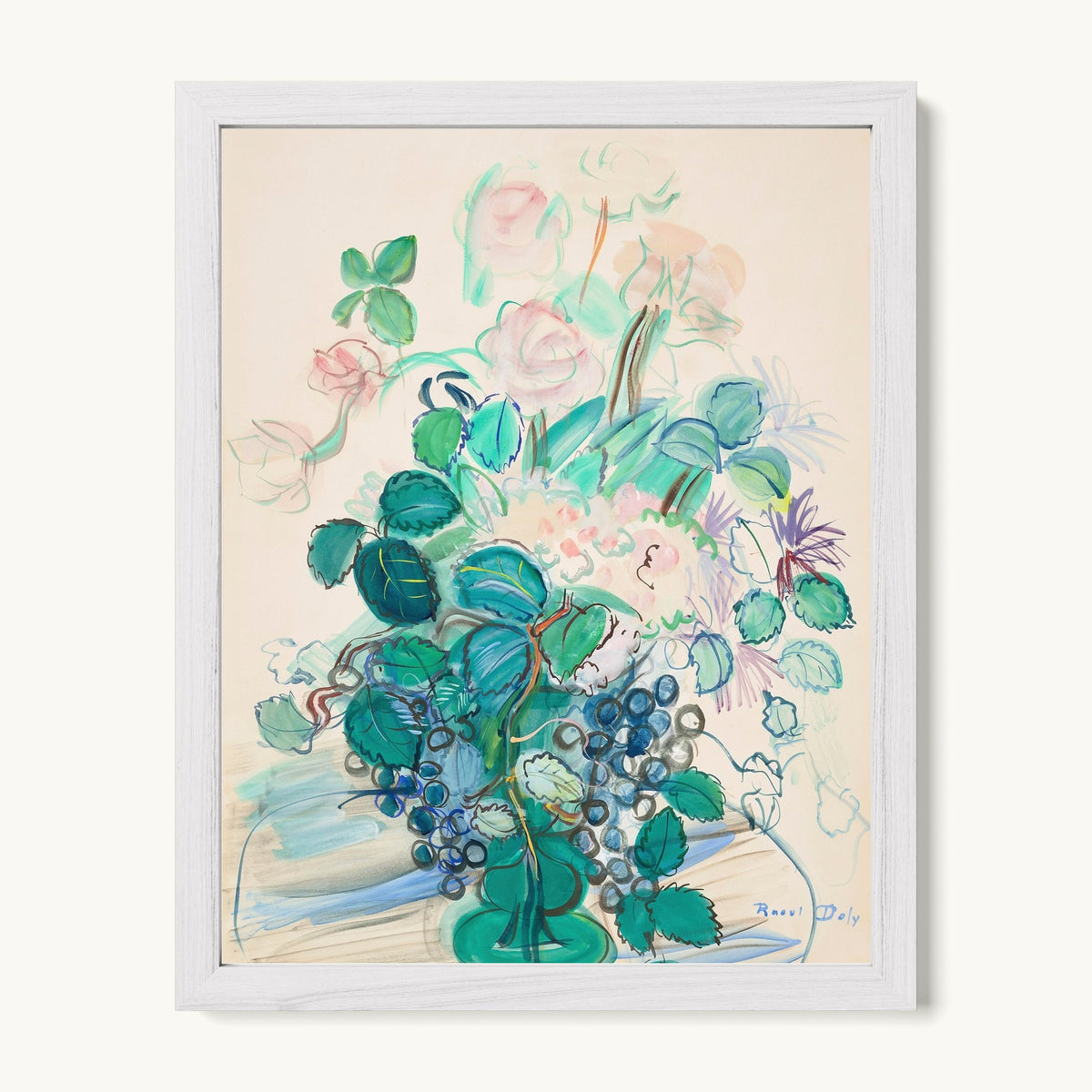 Bouquet à la grappe et aux roses
