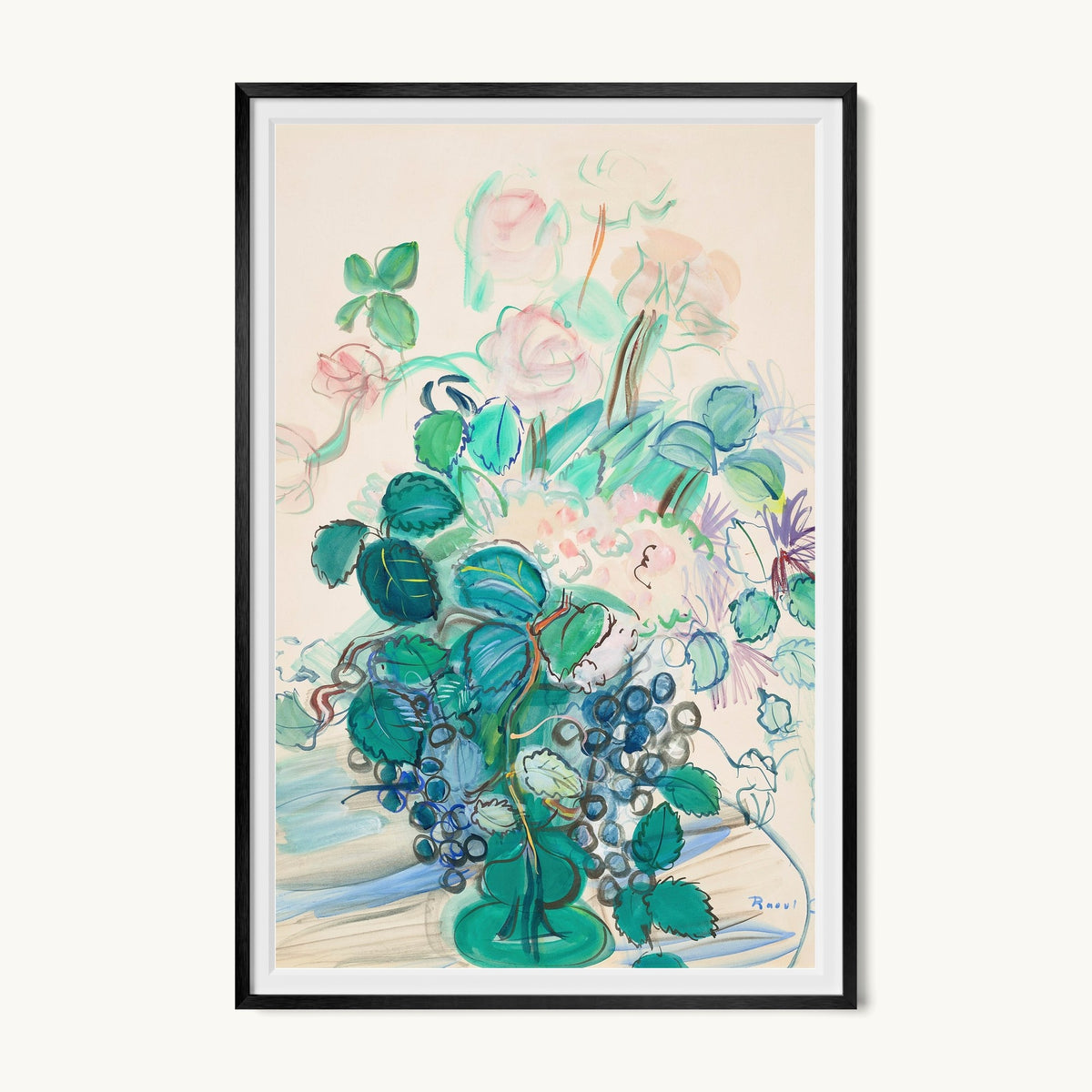 Bouquet à la grappe et aux roses