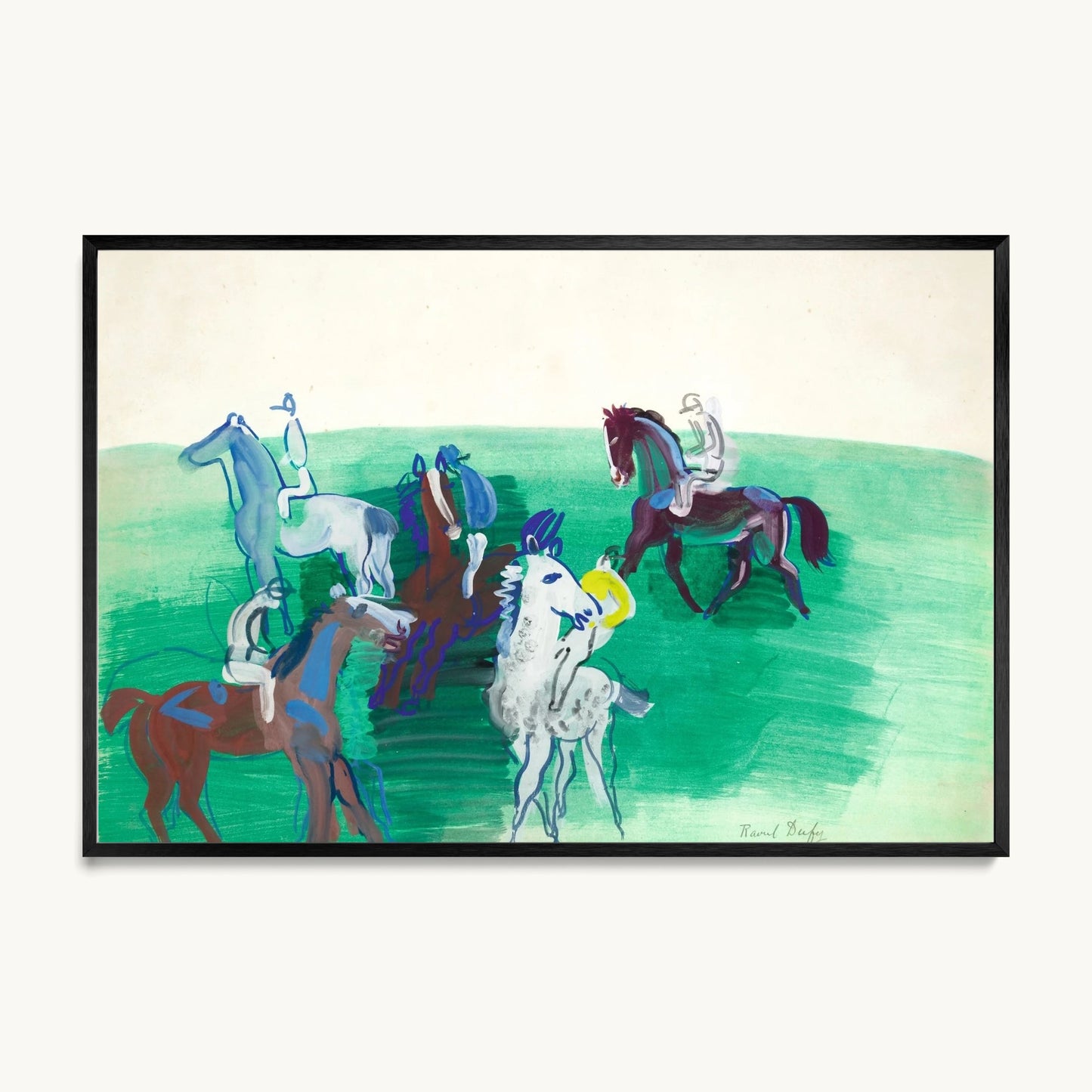 Chevaux et jockeys
