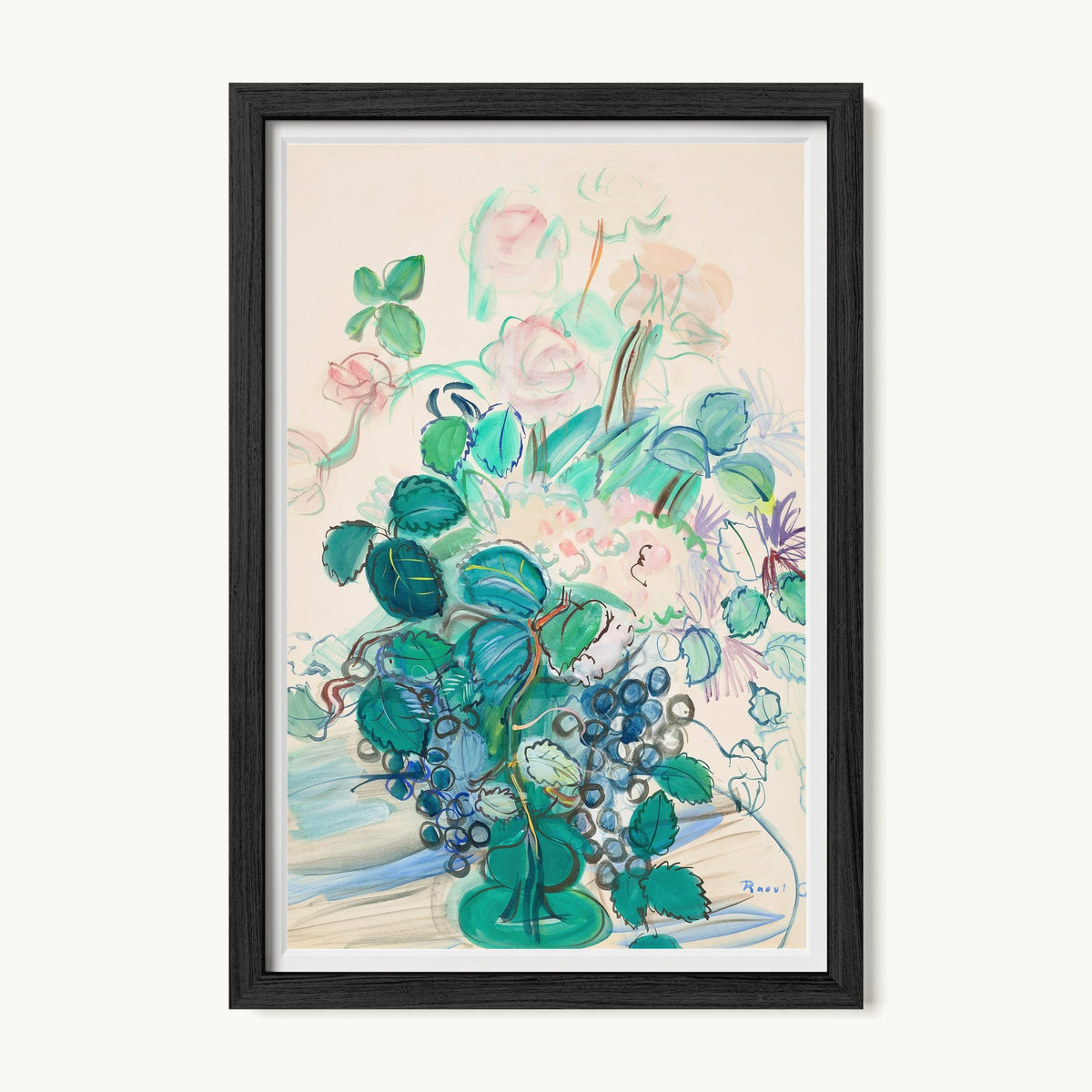 Bouquet à la grappe et aux roses