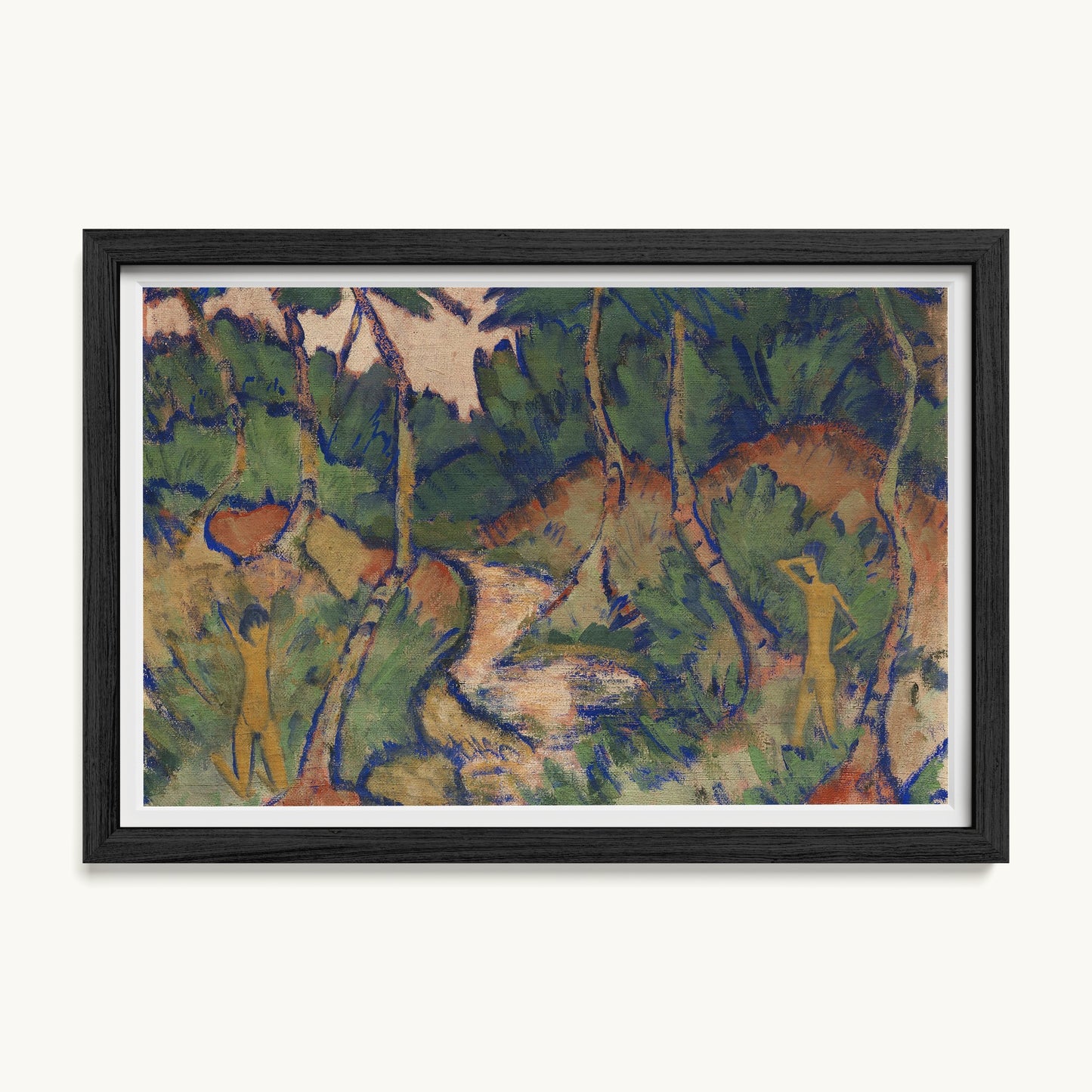 Badende in Landschaft