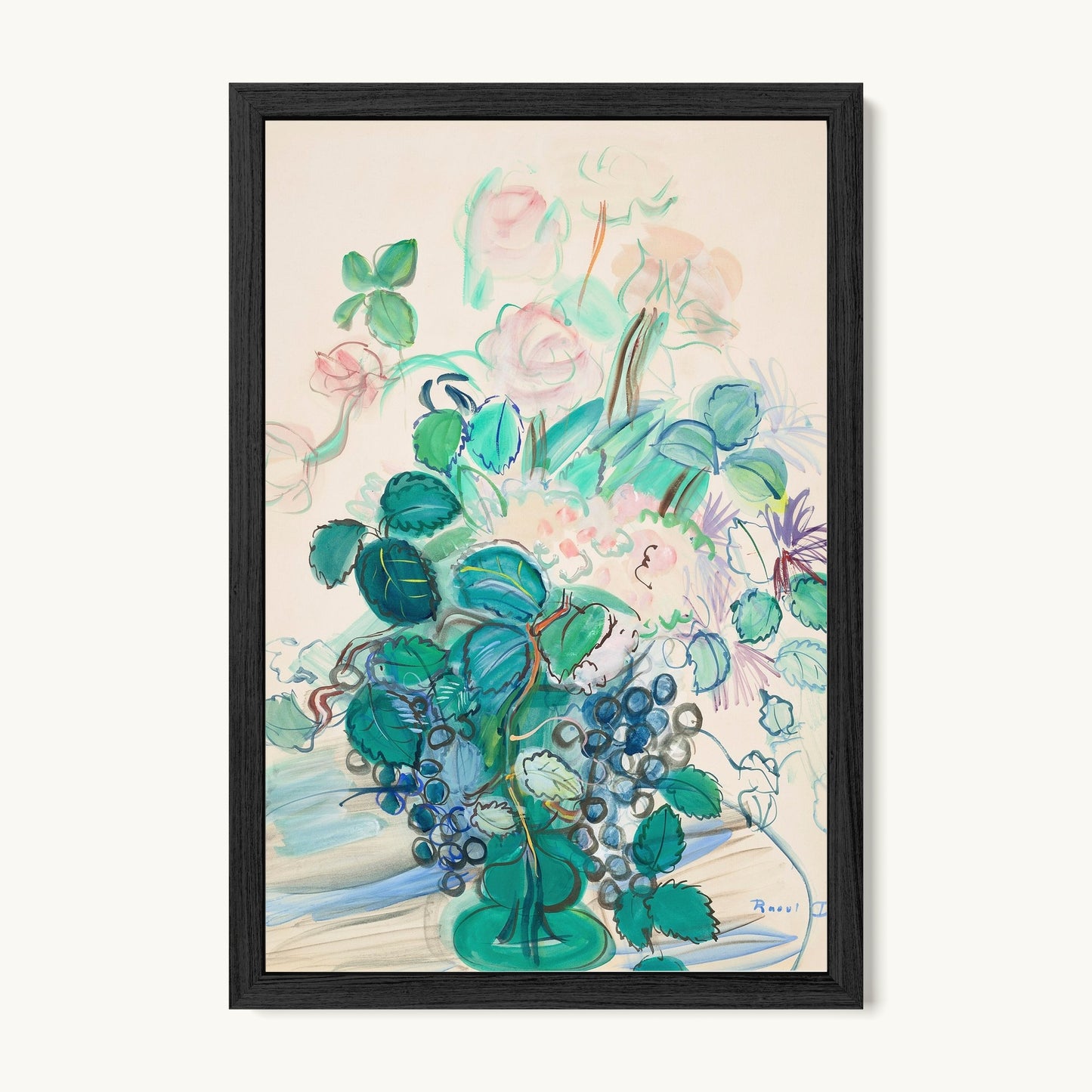 Bouquet à la grappe et aux roses