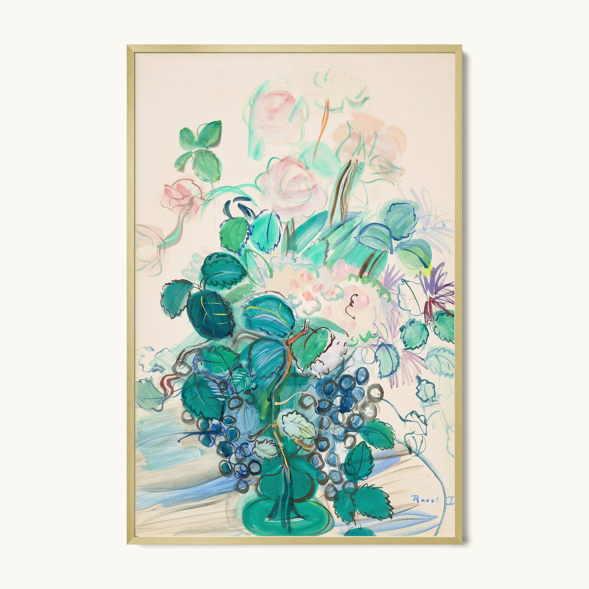 Bouquet à la grappe et aux roses