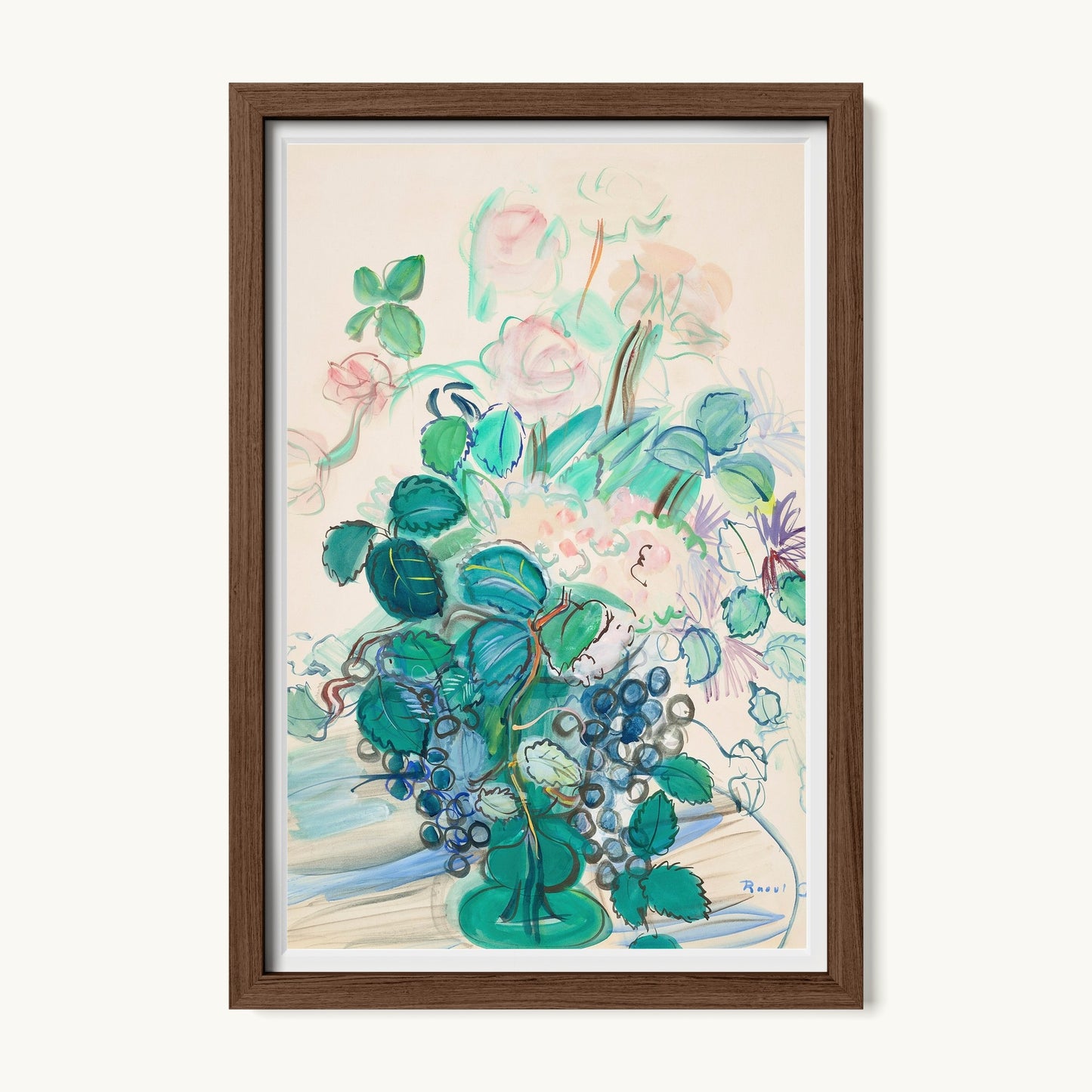Bouquet à la grappe et aux roses