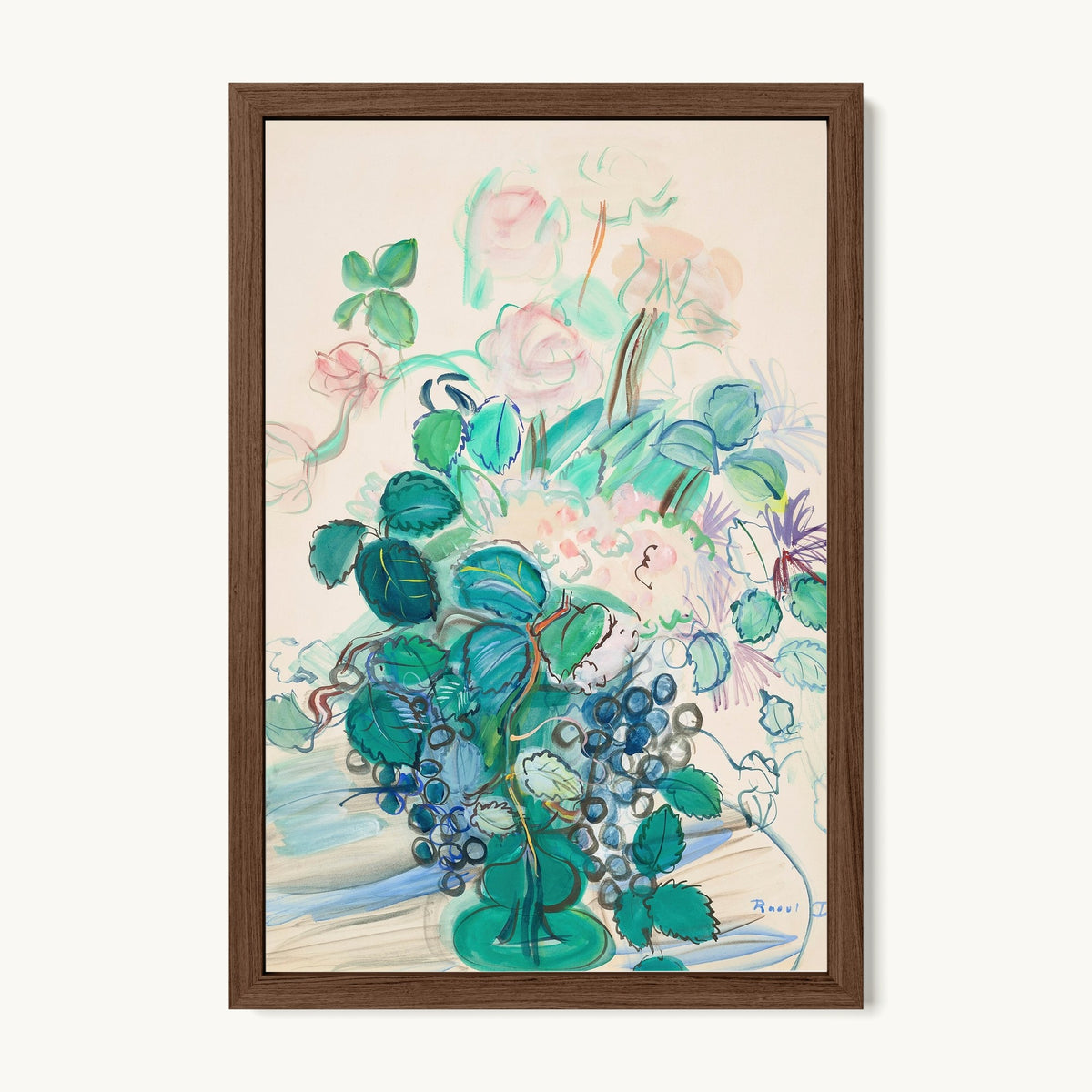 Bouquet à la grappe et aux roses