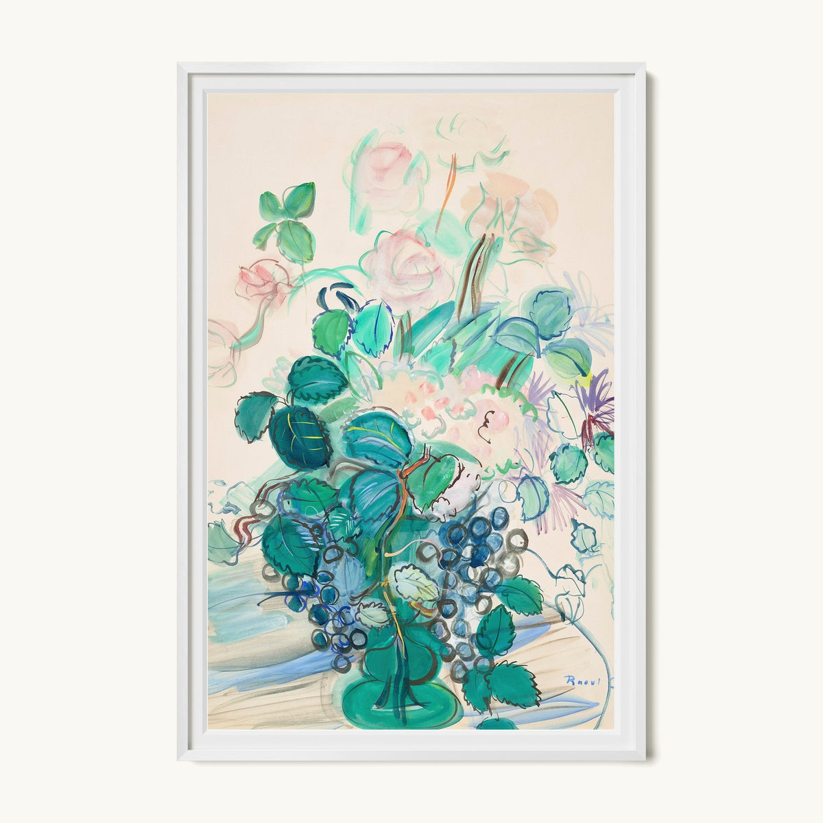 Bouquet à la grappe et aux roses
