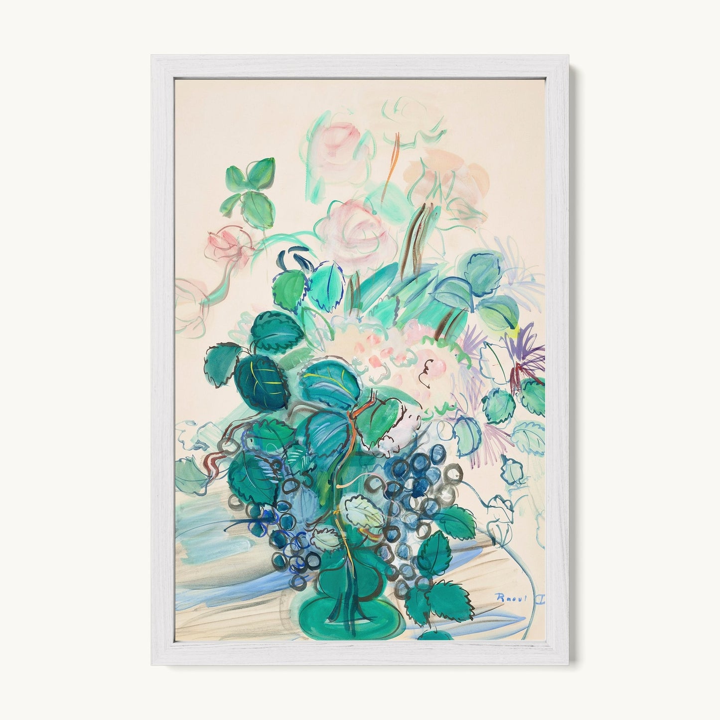 Bouquet à la grappe et aux roses