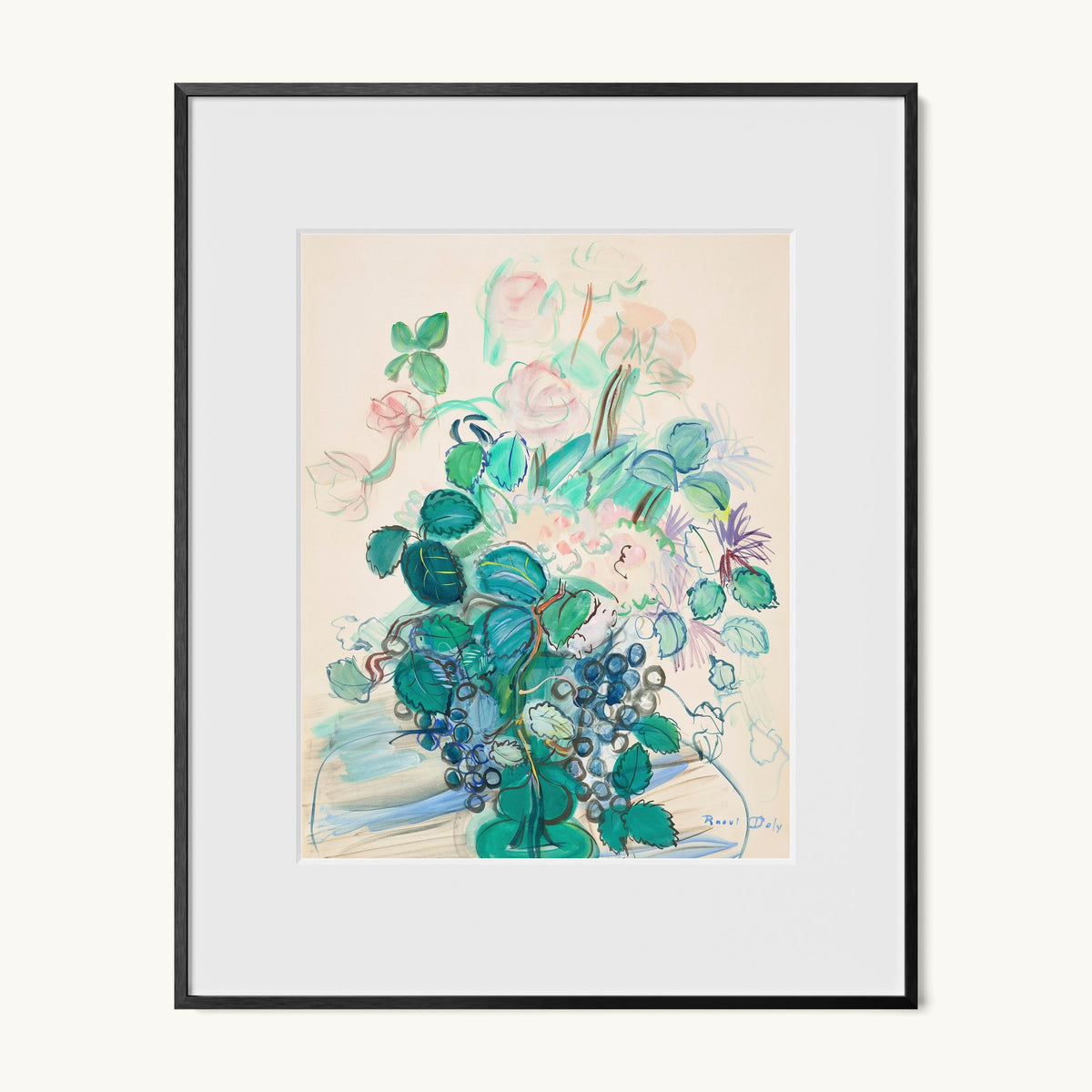 Bouquet à la grappe et aux roses