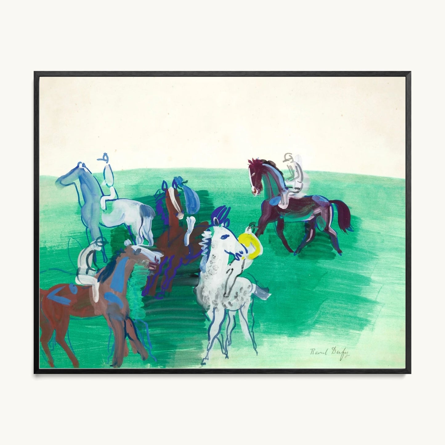 Chevaux et jockeys