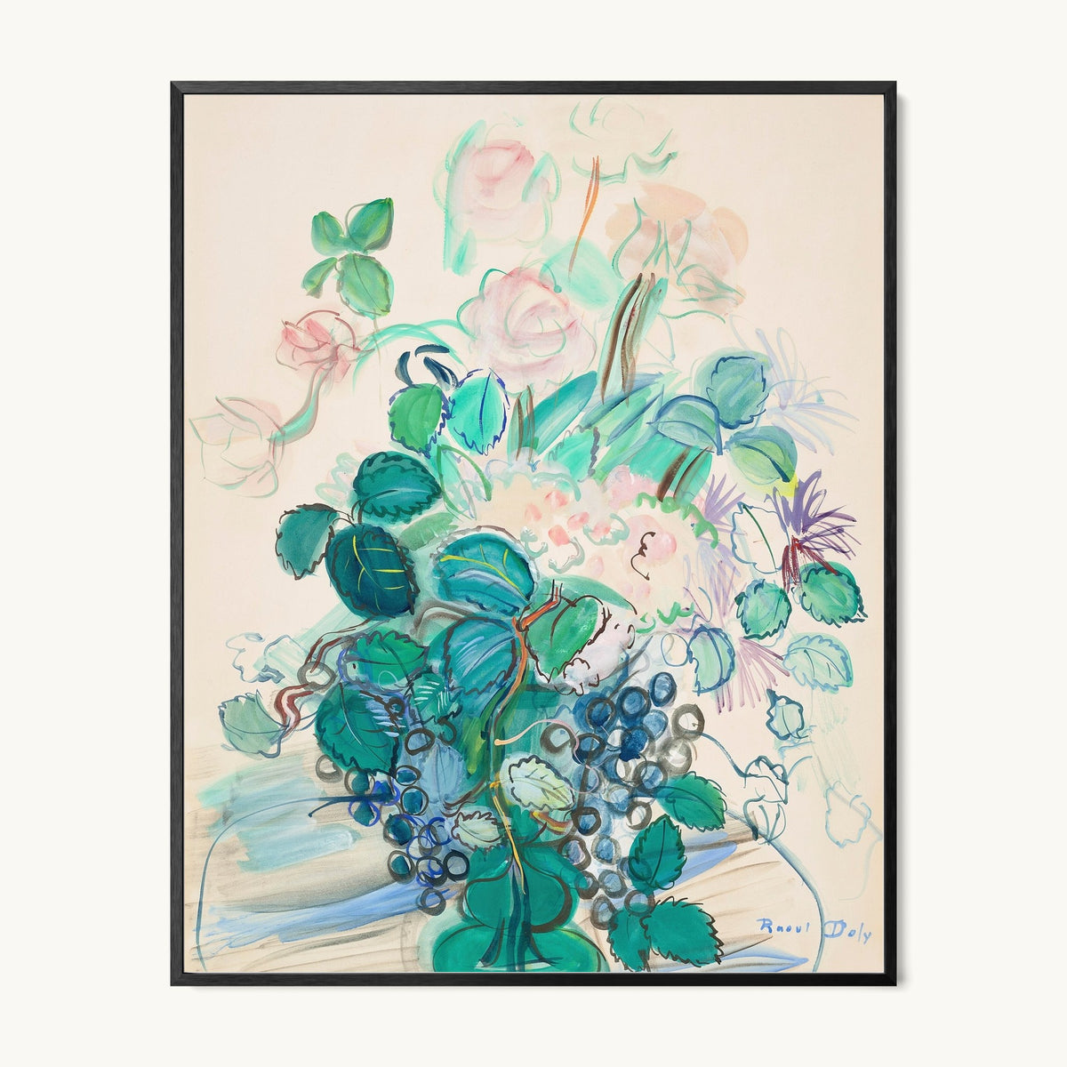 Bouquet à la grappe et aux roses