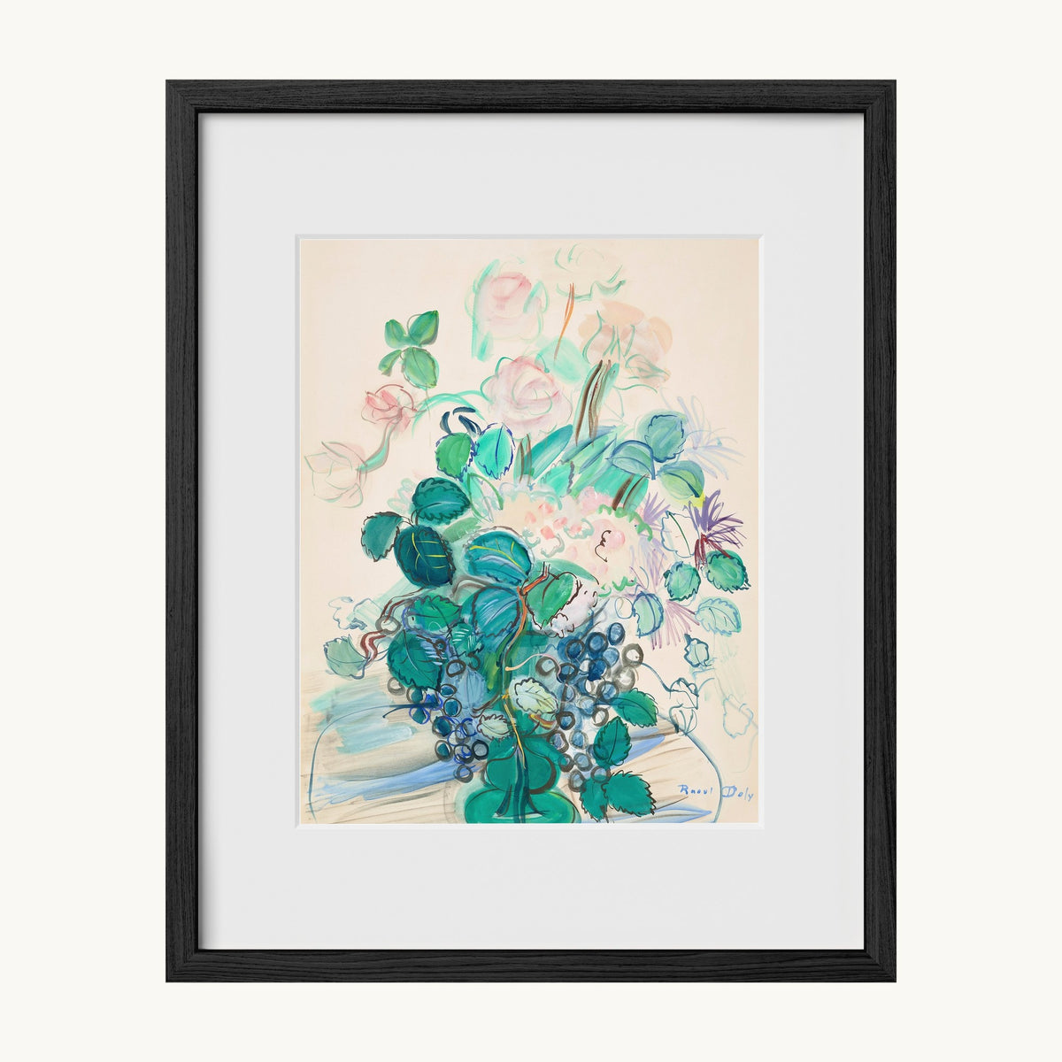Bouquet à la grappe et aux roses