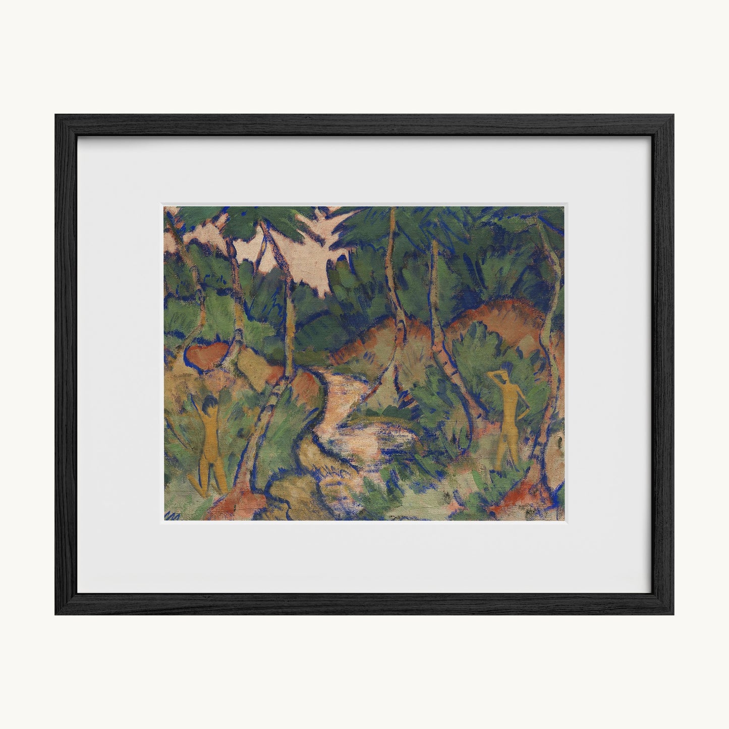 Badende in Landschaft