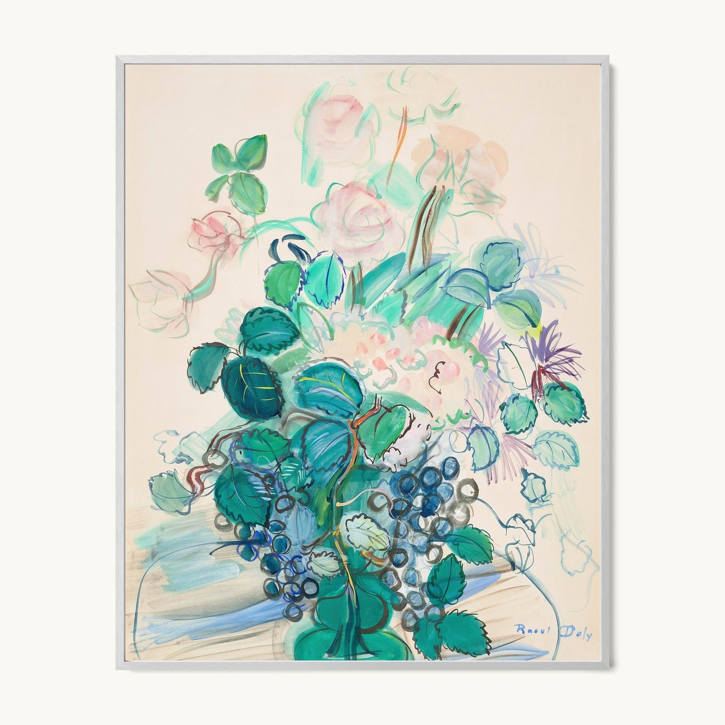 Bouquet à la grappe et aux roses