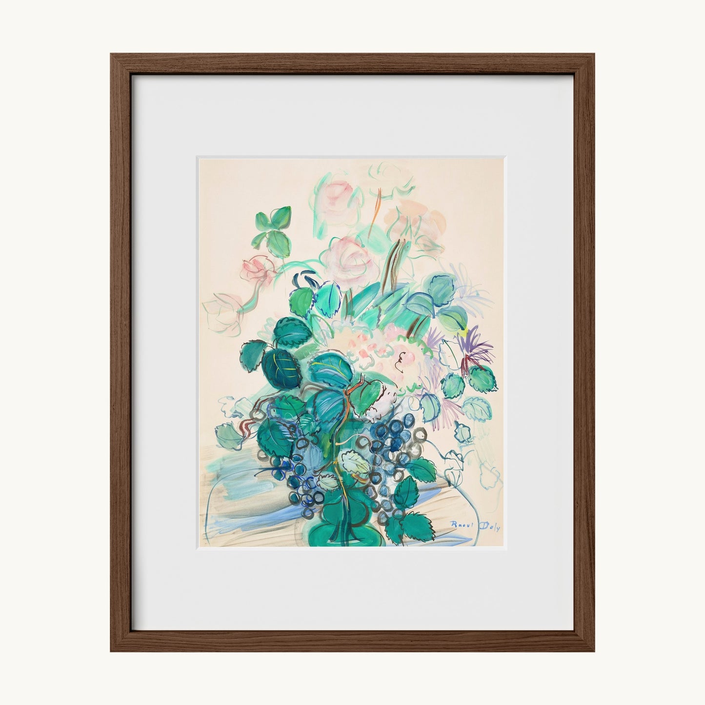 Bouquet à la grappe et aux roses