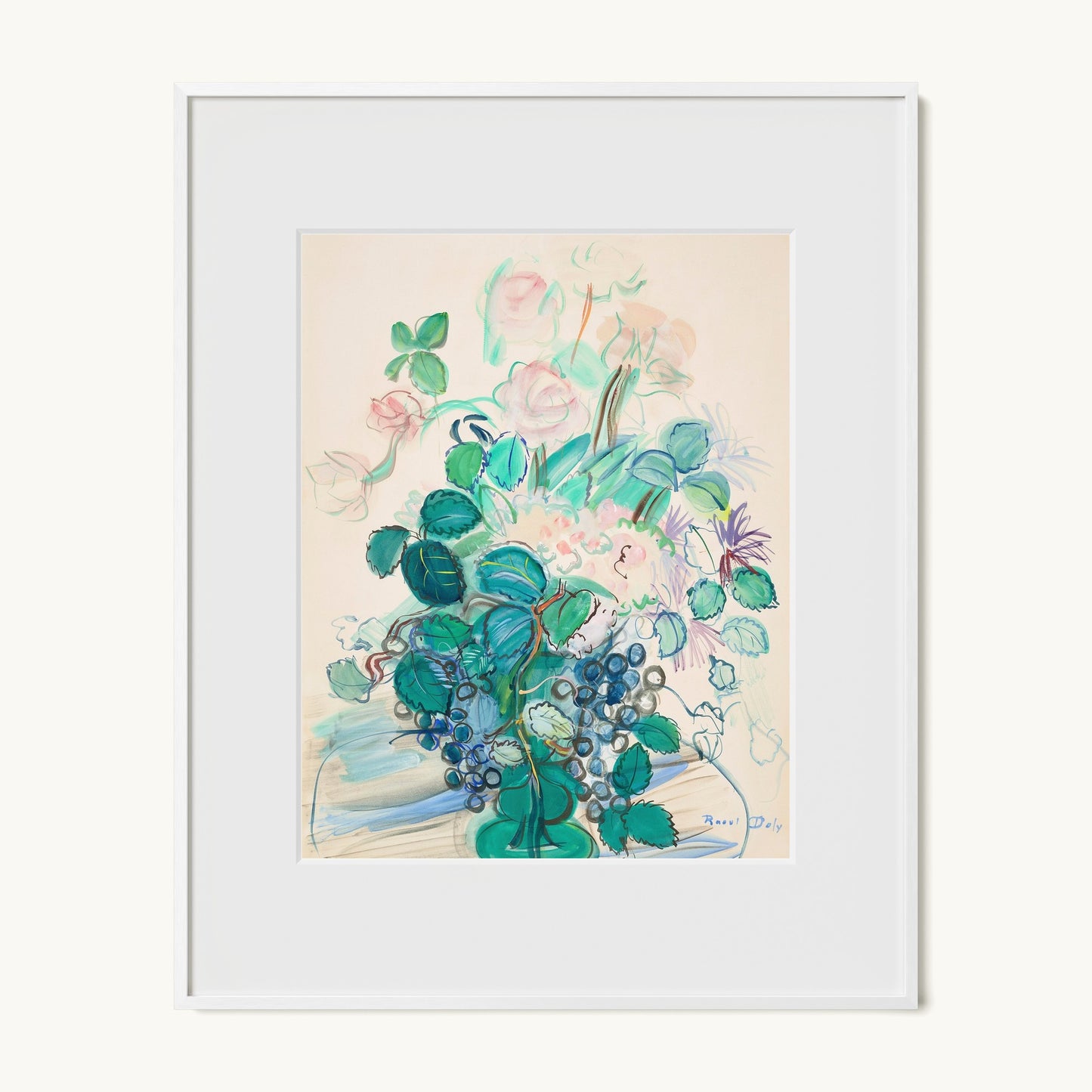 Bouquet à la grappe et aux roses