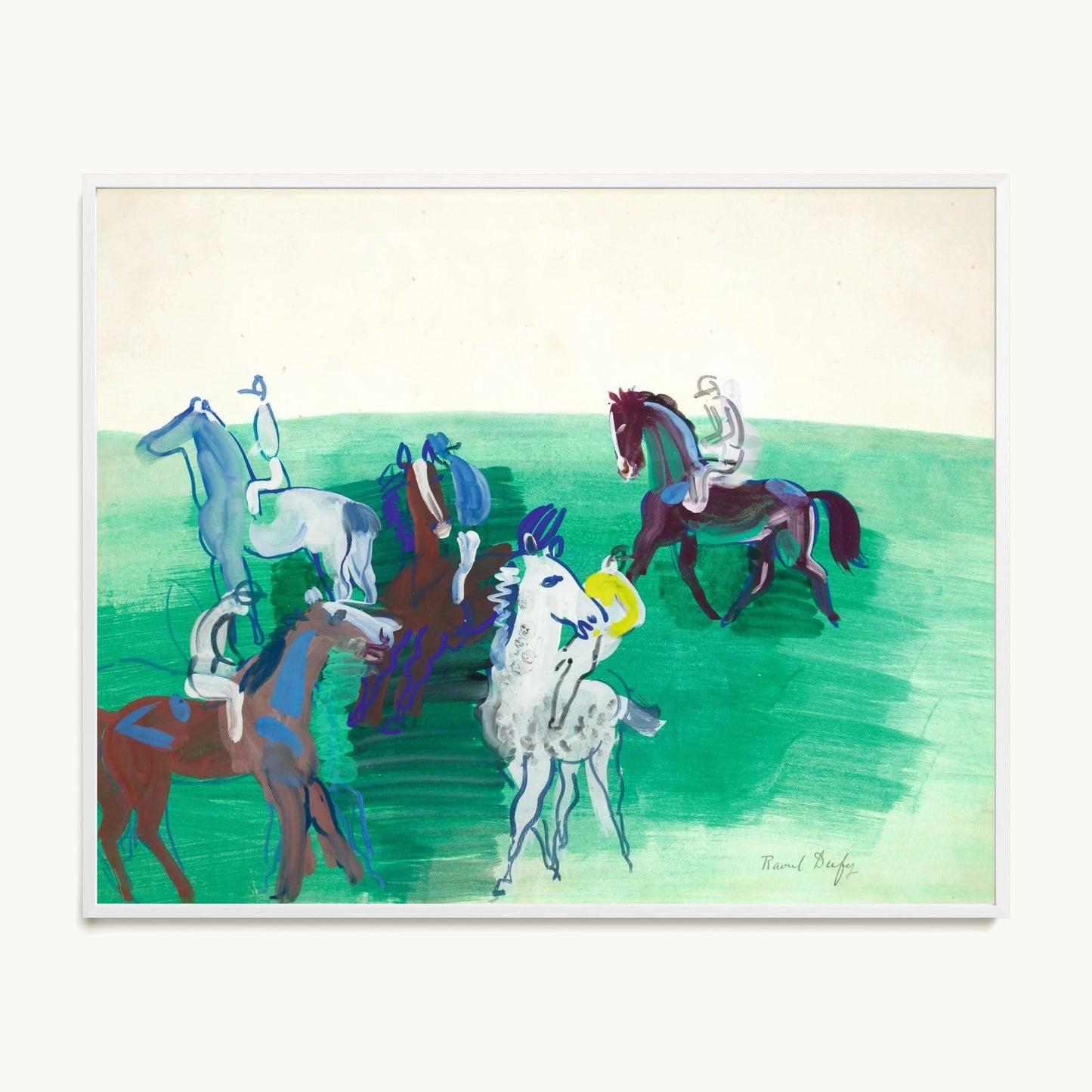 Chevaux et jockeys