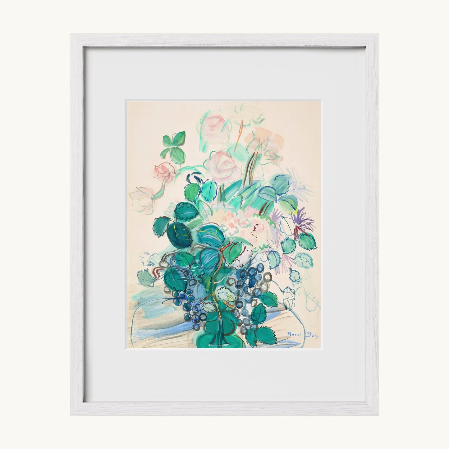 Bouquet à la grappe et aux roses