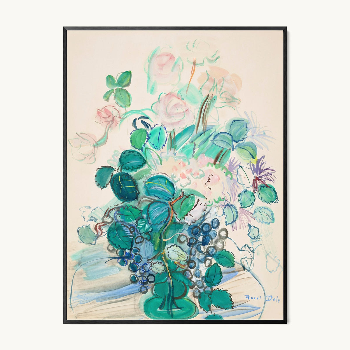 Bouquet à la grappe et aux roses