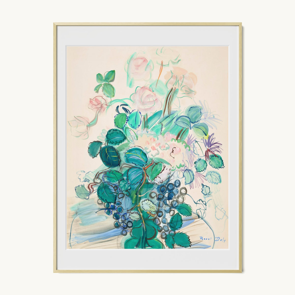 Bouquet à la grappe et aux roses