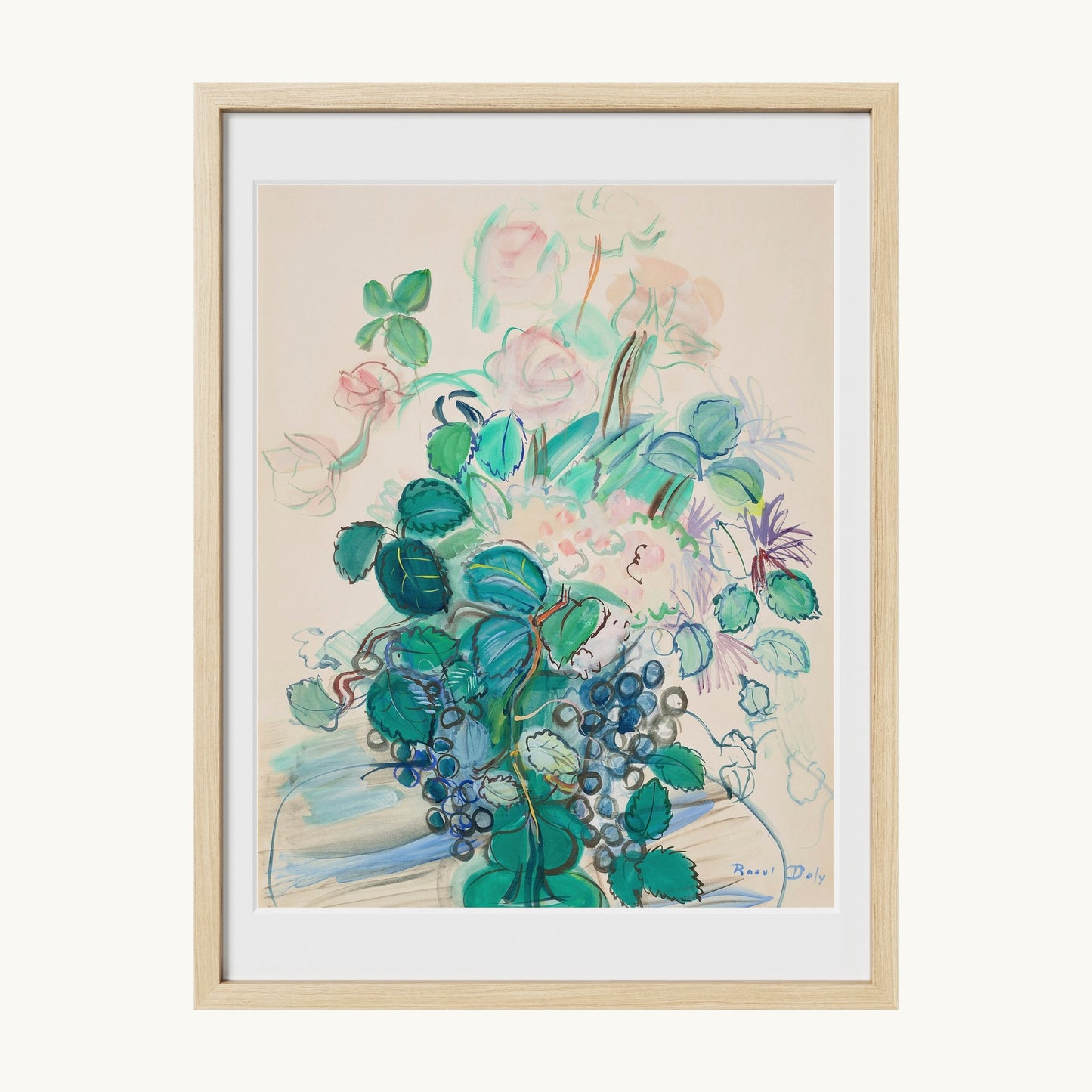 Bouquet à la grappe et aux roses