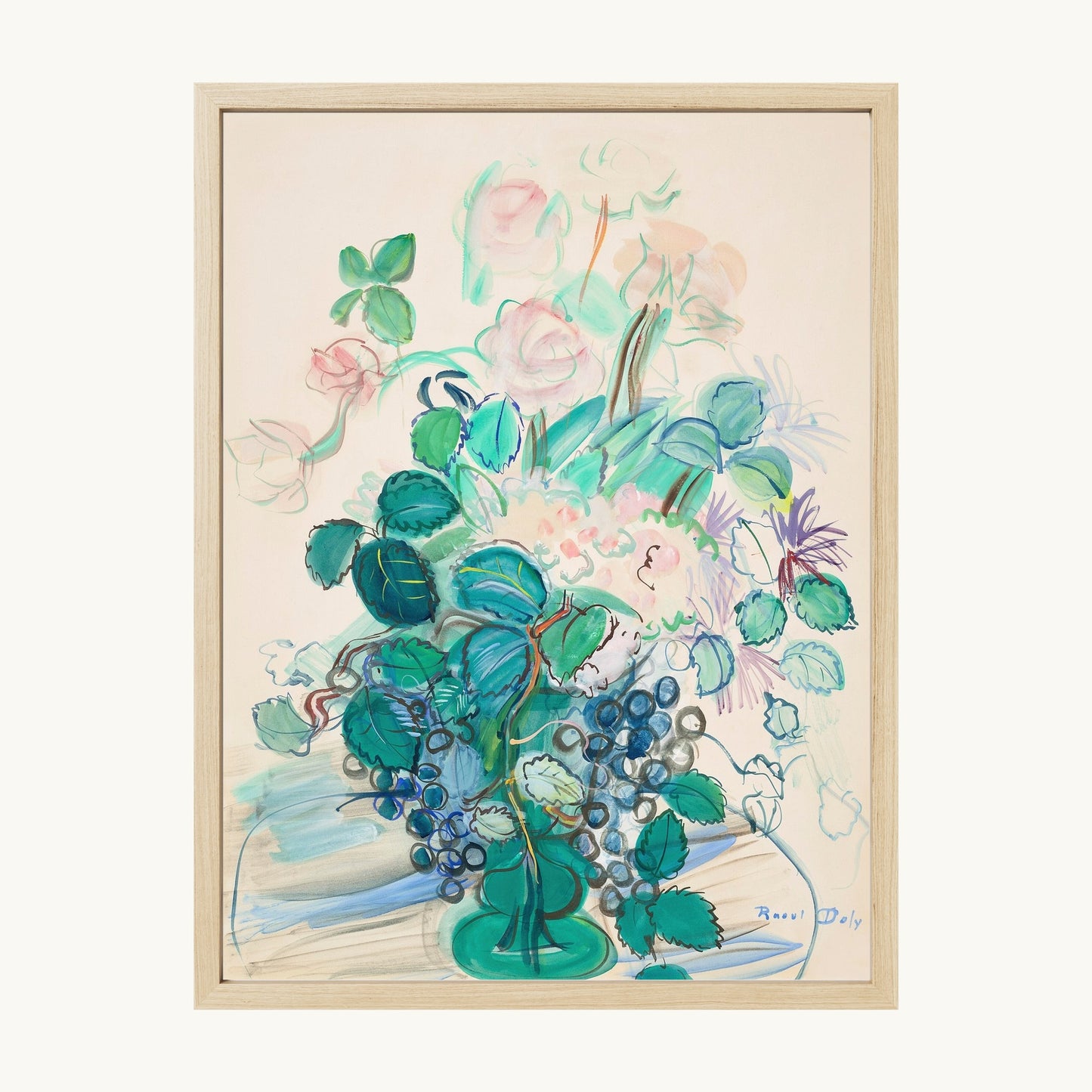 Bouquet à la grappe et aux roses