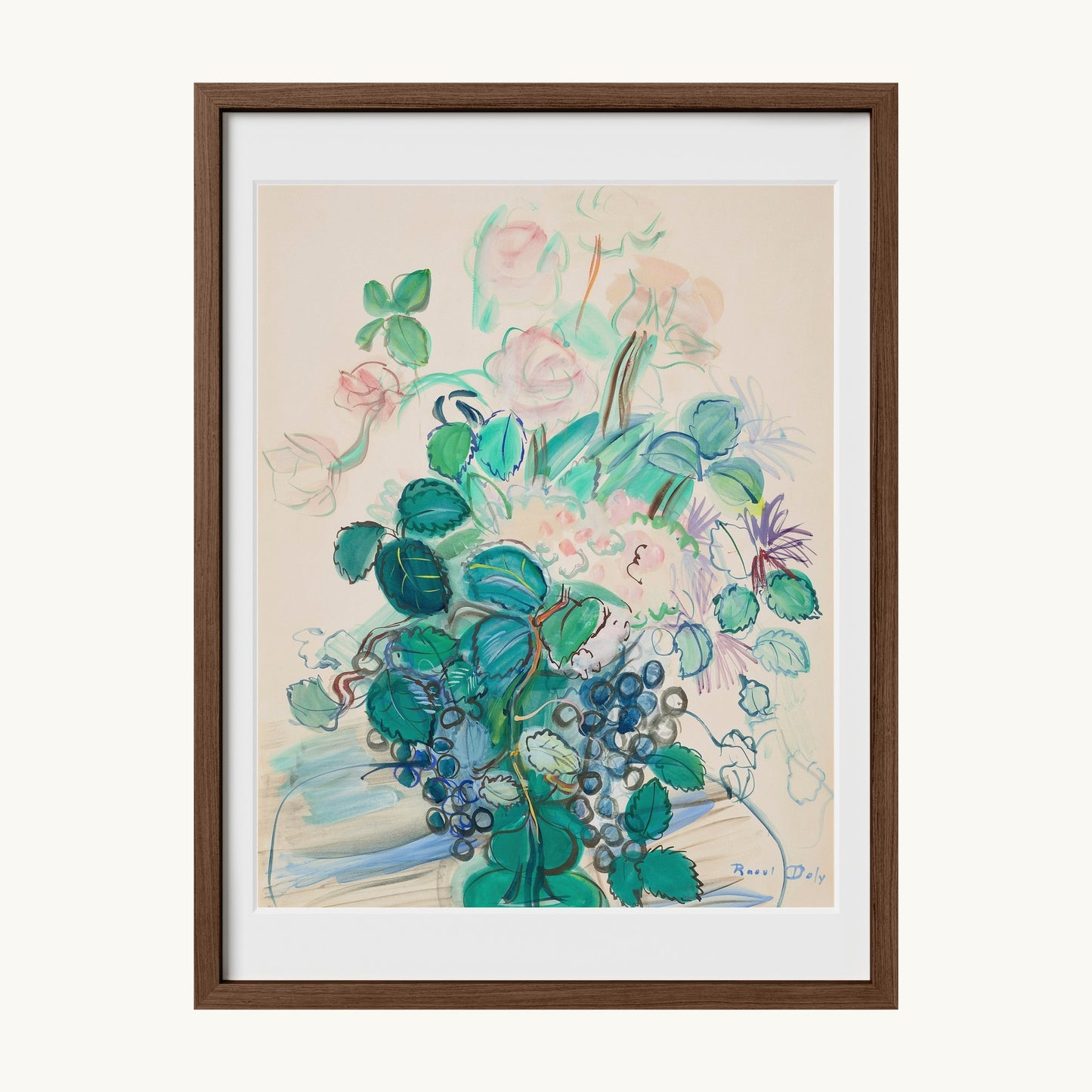 Bouquet à la grappe et aux roses