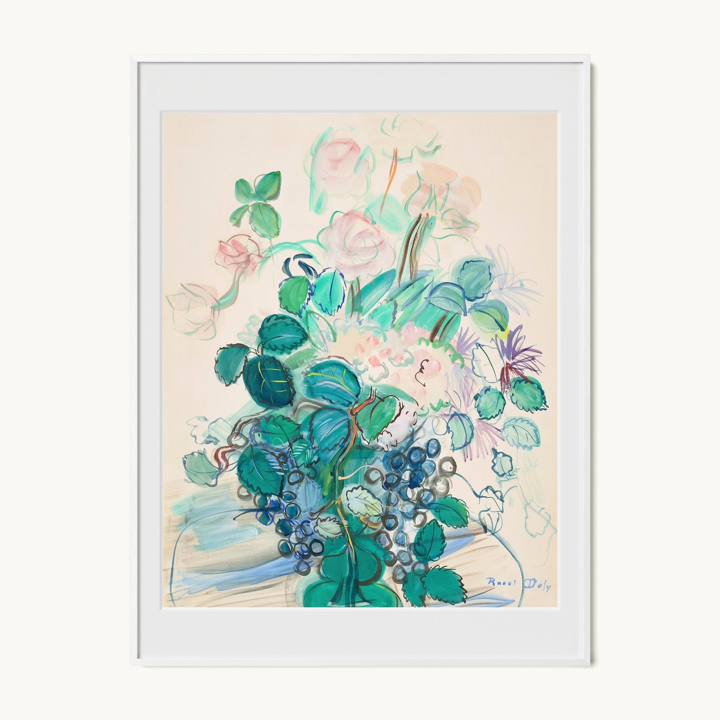 Bouquet à la grappe et aux roses
