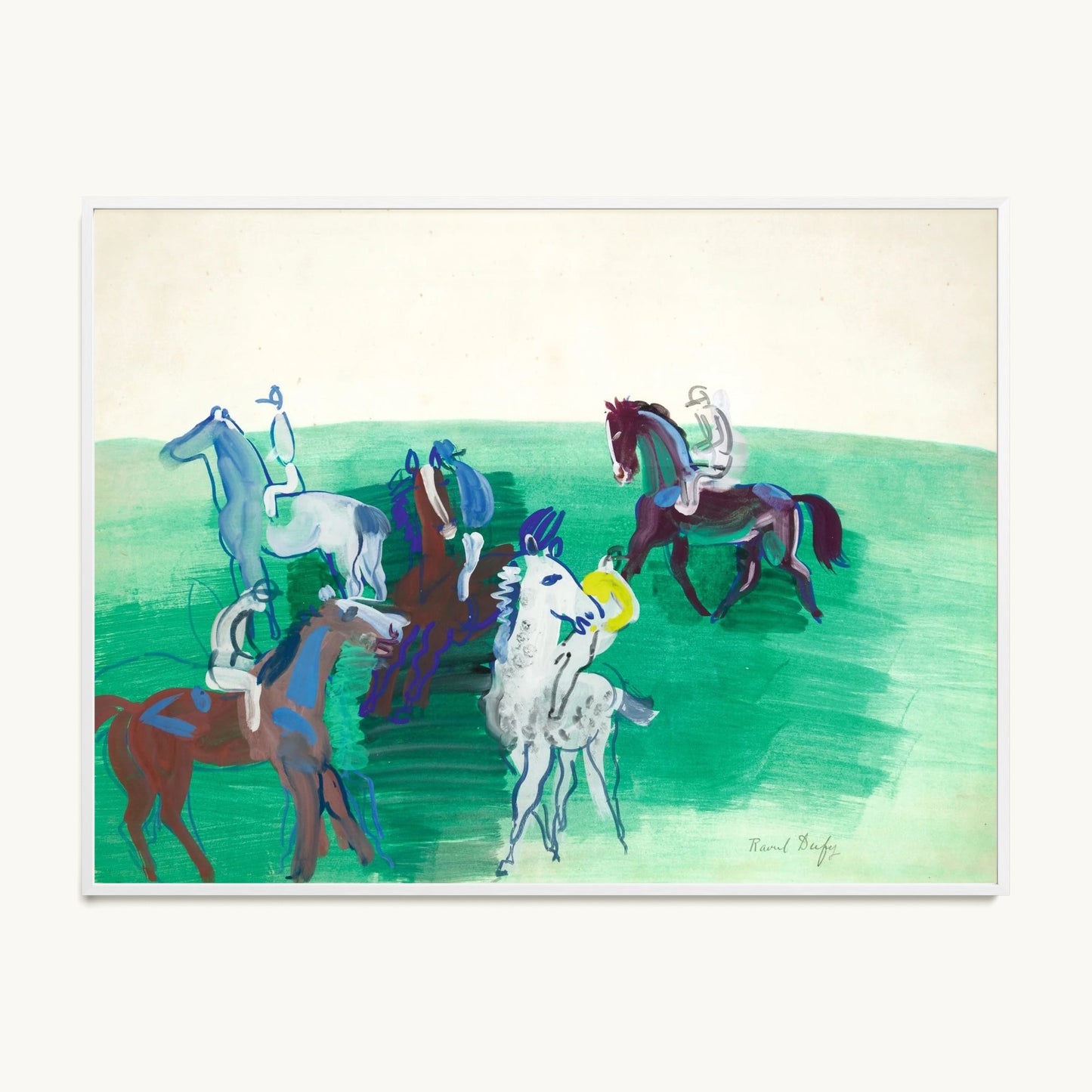 Chevaux et jockeys