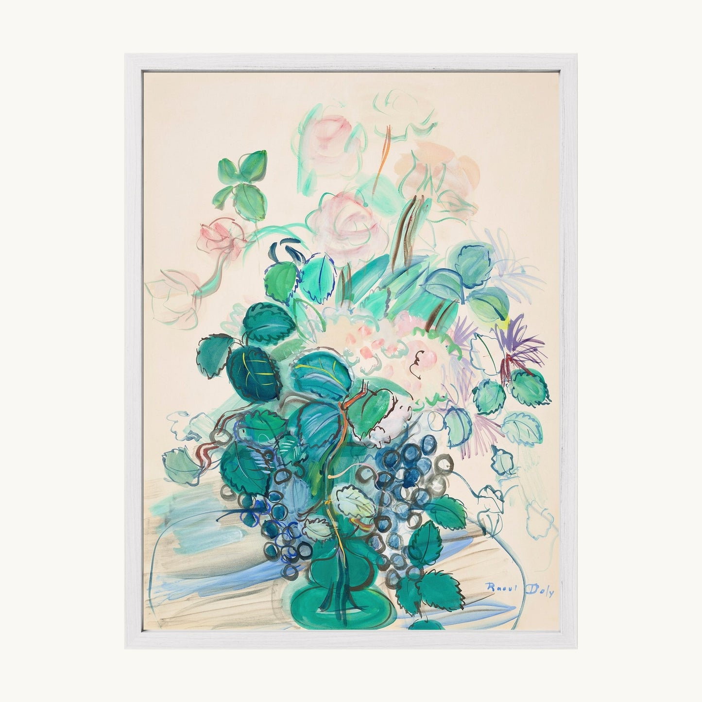 Bouquet à la grappe et aux roses