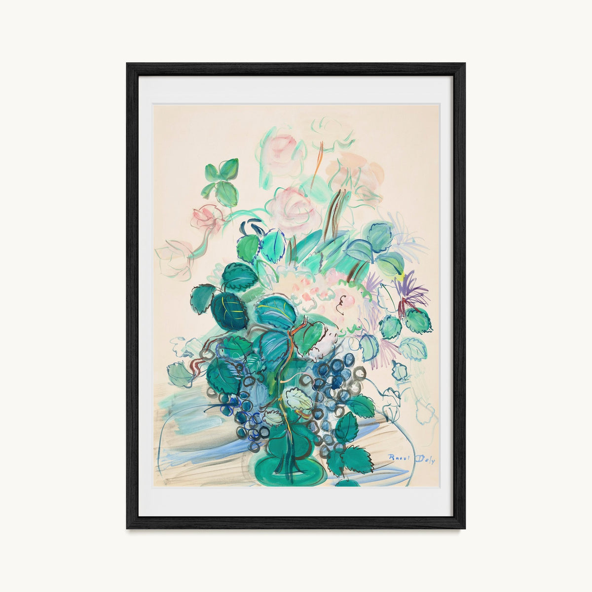 Bouquet à la grappe et aux roses