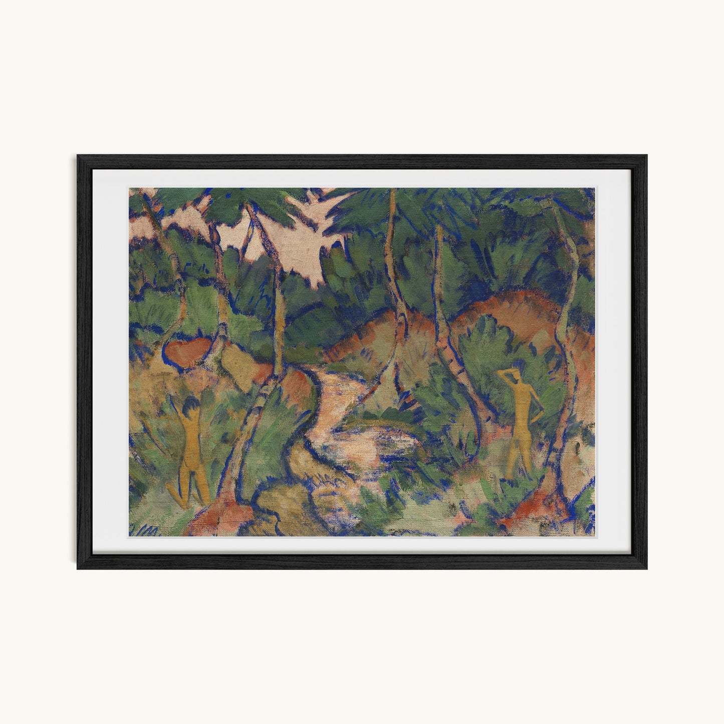 Badende in Landschaft