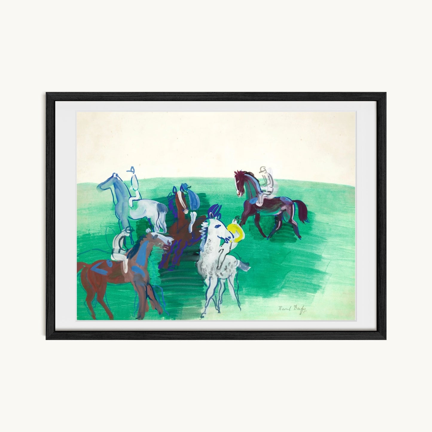 Chevaux et jockeys